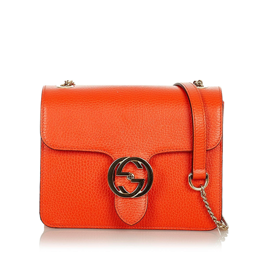 Gucci Interlocking G Chain Leather Crossbody Bag (SHG-37320)