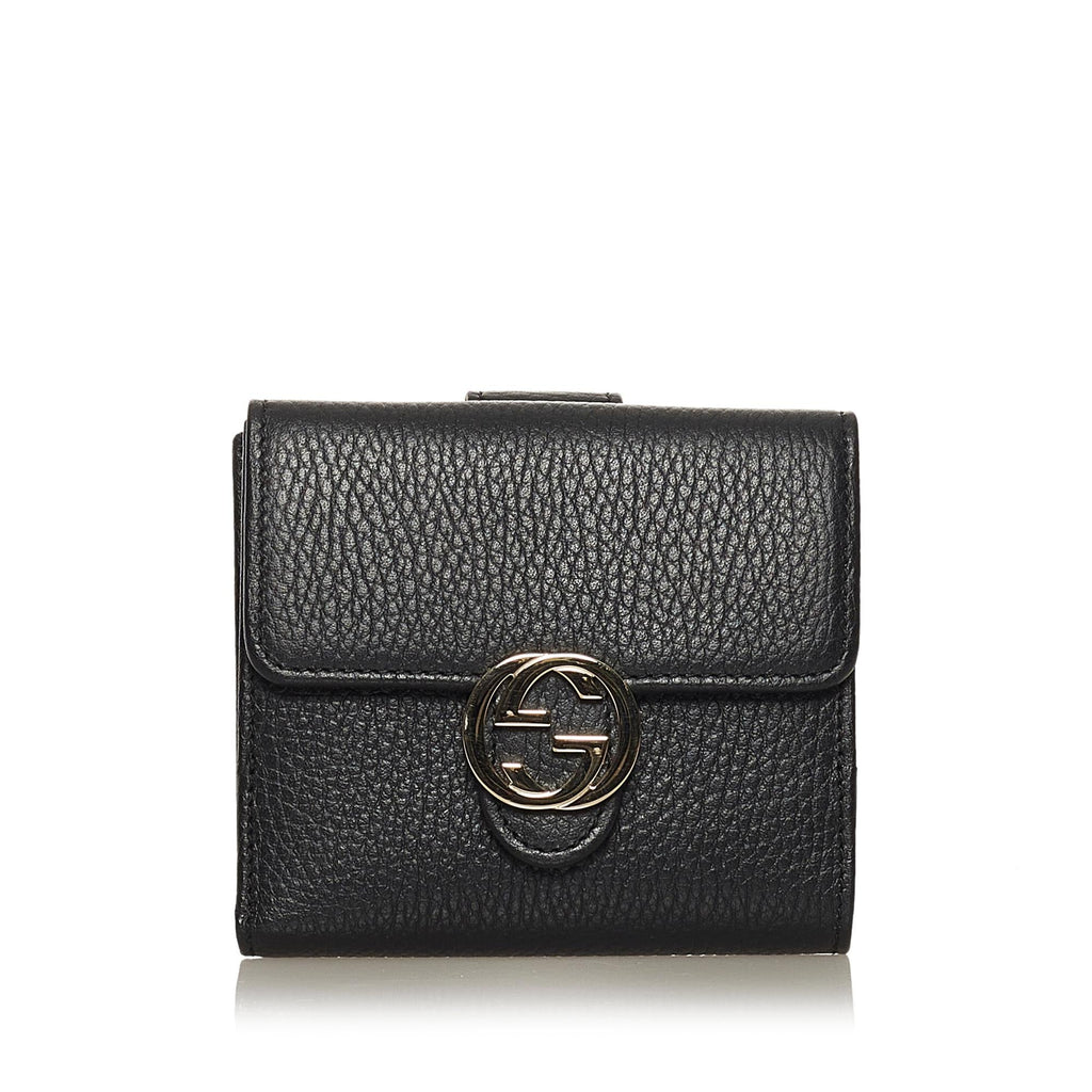 Gucci Interlocking G Leather Small Wallet (SHG-35037)