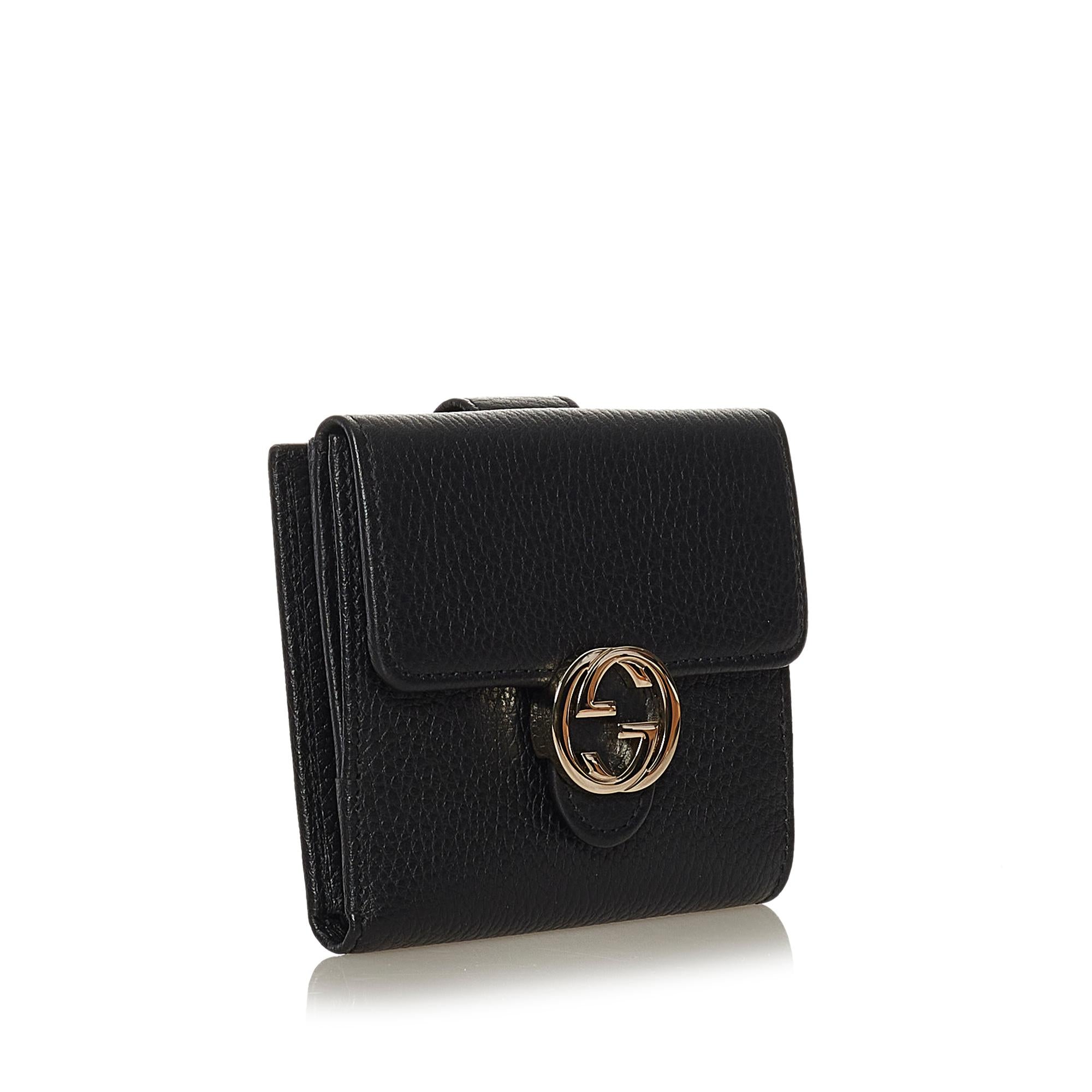 Gucci Interlocking G Leather Small Wallet (SHG-35037)