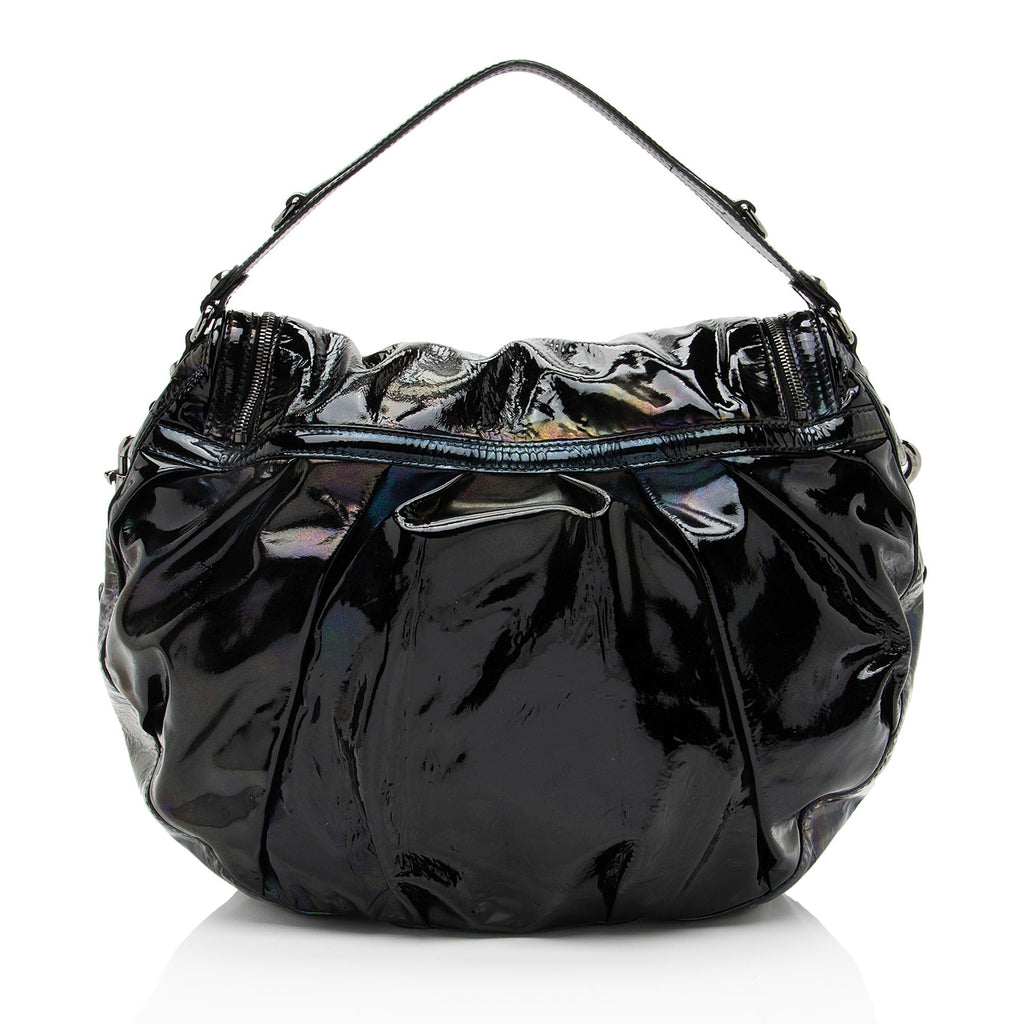 Gucci IridescLBt PatLBt Leather Icon Bit Hobo