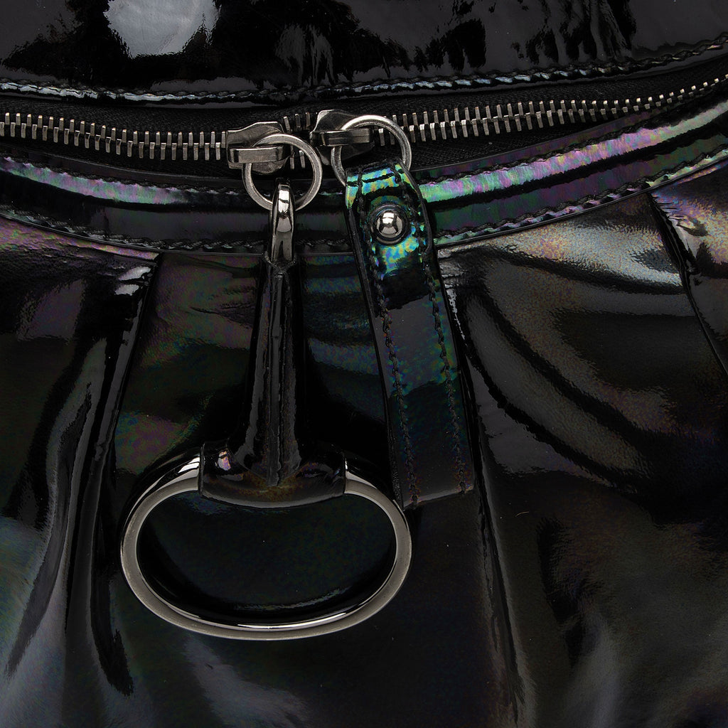 Gucci IridescLBt PatLBt Leather Icon Bit Hobo
