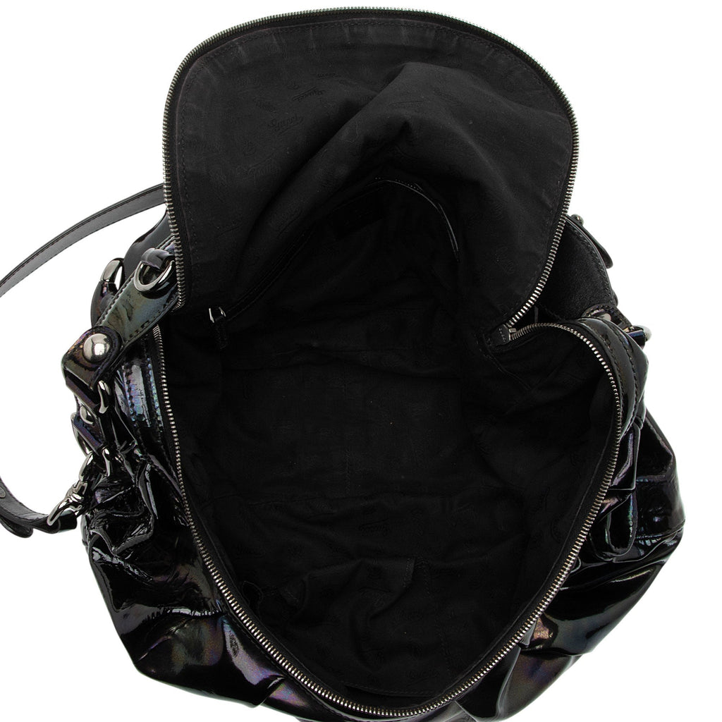 Gucci IridescLBt PatLBt Leather Icon Bit Hobo