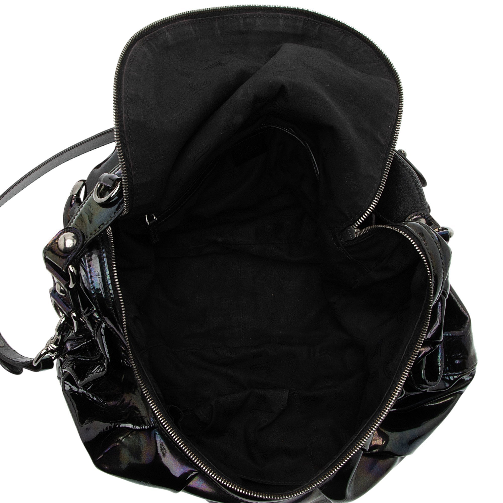 Gucci IridescLBt PatLBt Leather Icon Bit Hobo