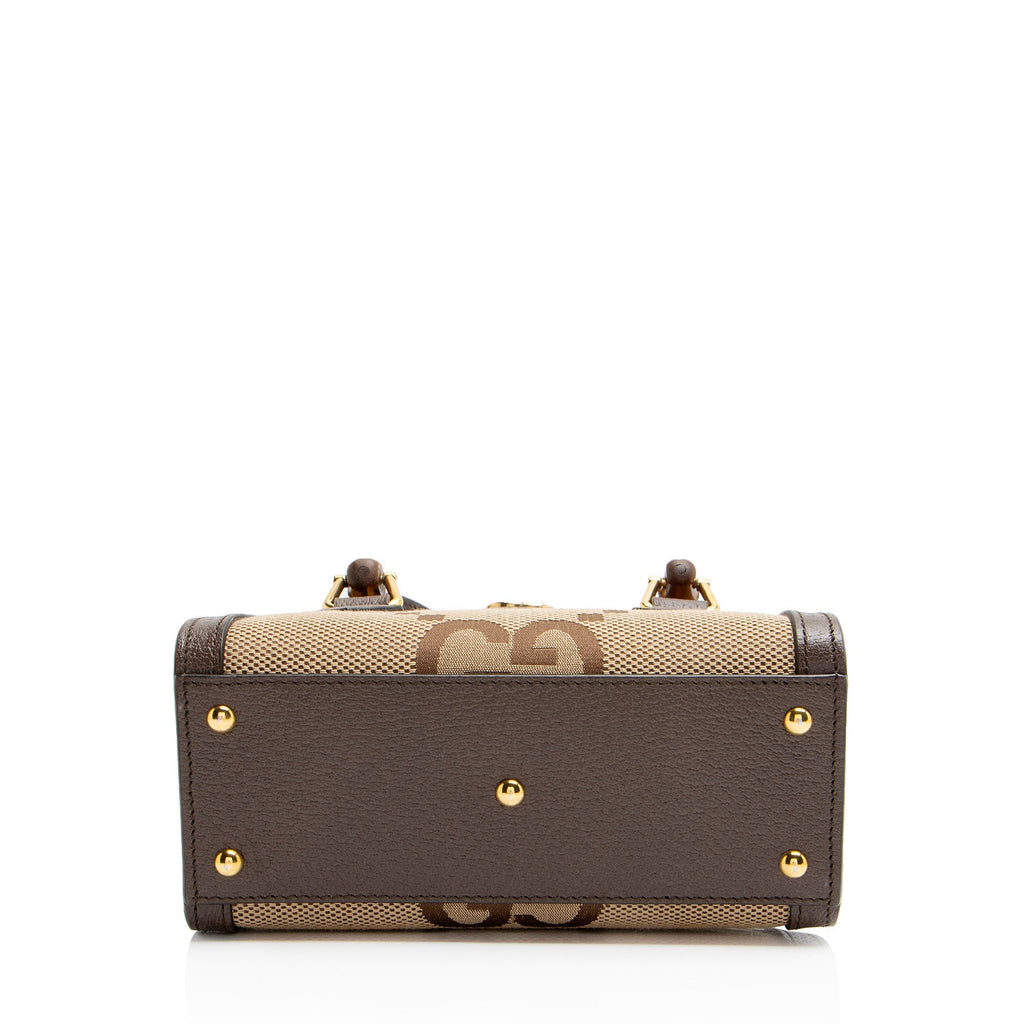 Gucci Jumbo GG Canvas Bamboo Diana Mini Tote