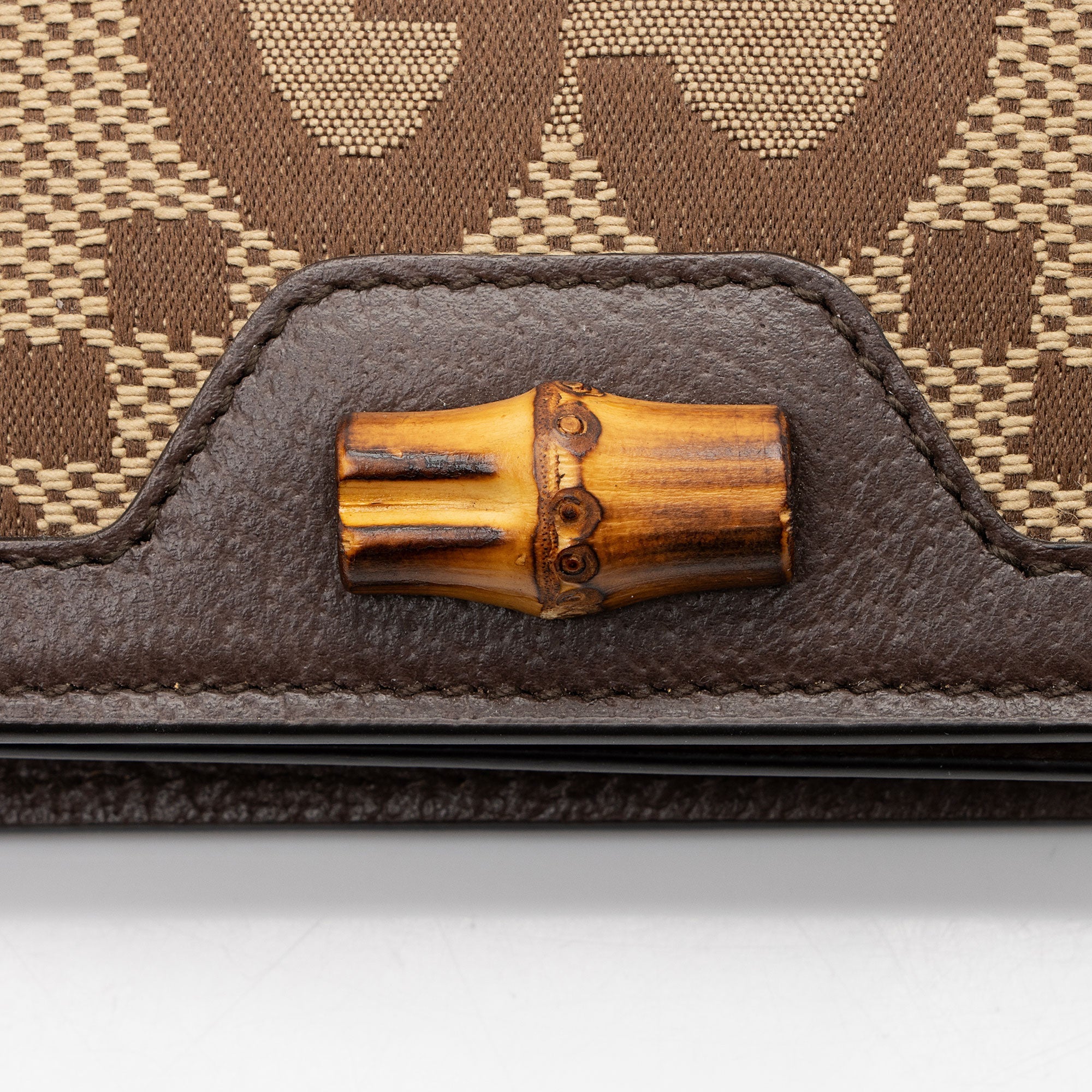 Gucci Jumbo GG Canvas Bamboo Diana Compact Wallet