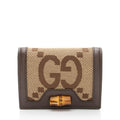 Gucci Jumbo GG Canvas Bamboo Diana Compact Wallet