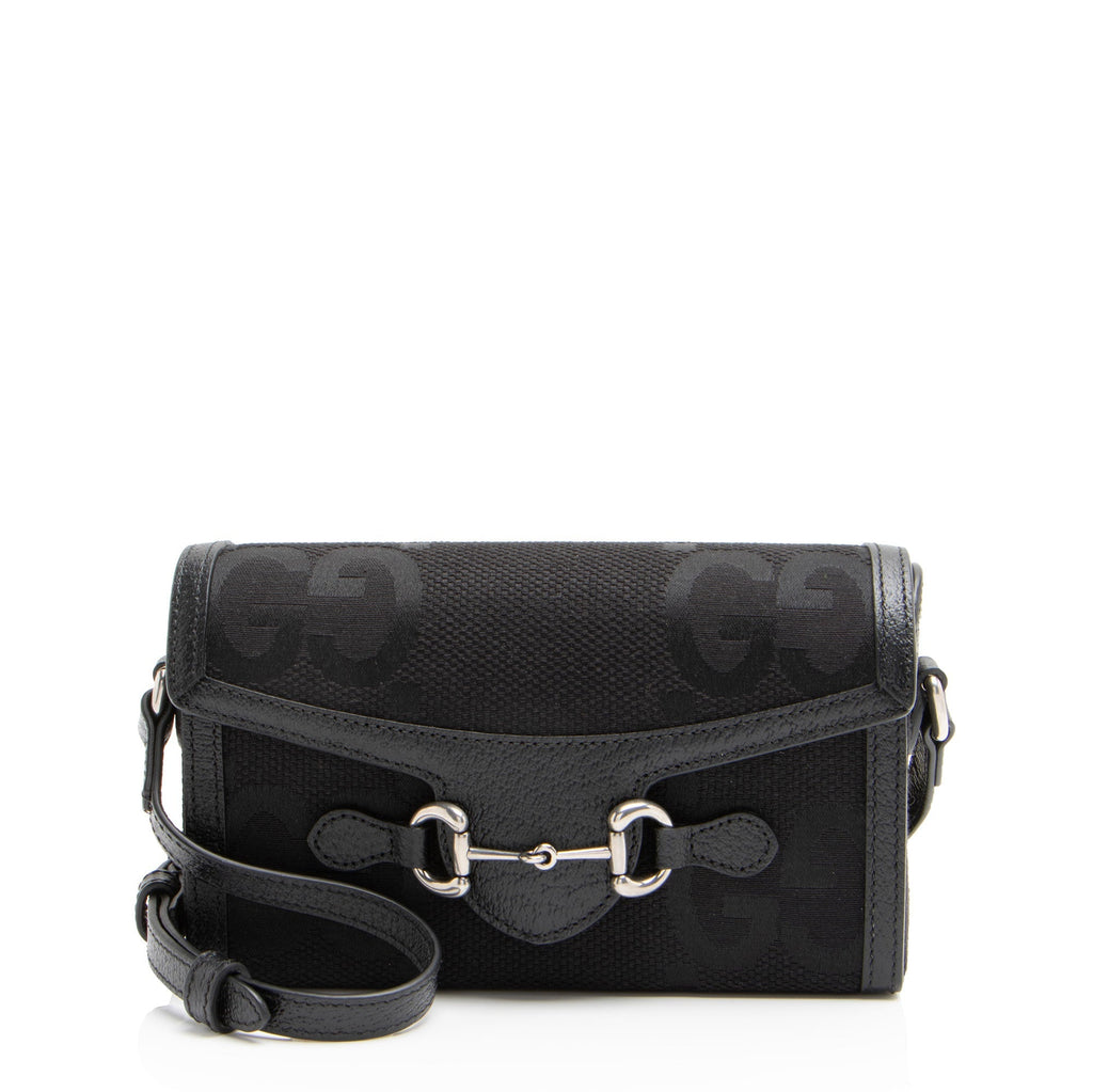 Gucci Jumbo GG Canvas Horsebit 1955 Mini Shoulder Bag
