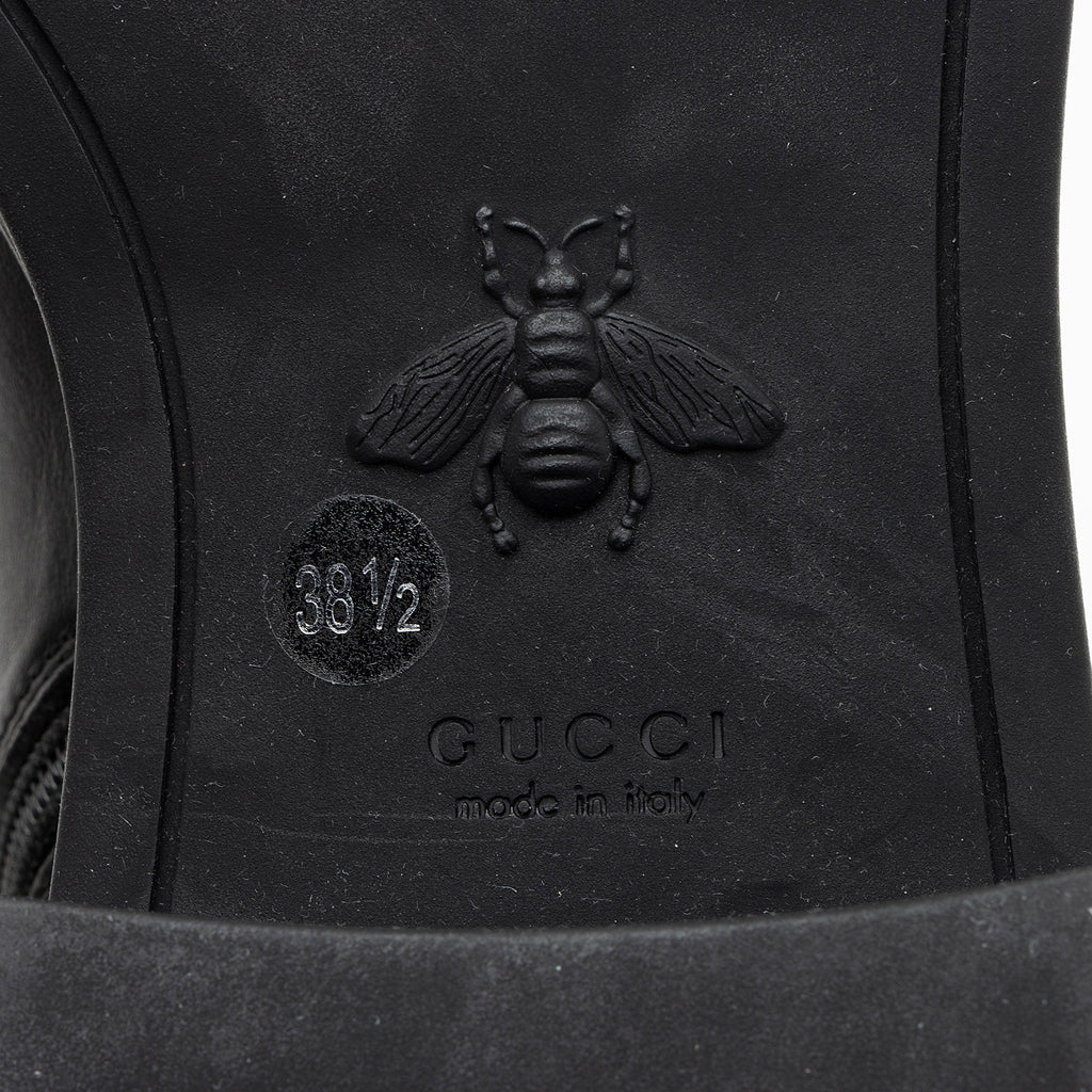 Gucci Jumbo GG Canvas Leather GG Marmont Combat Boots - Size 8.5 / 38.5