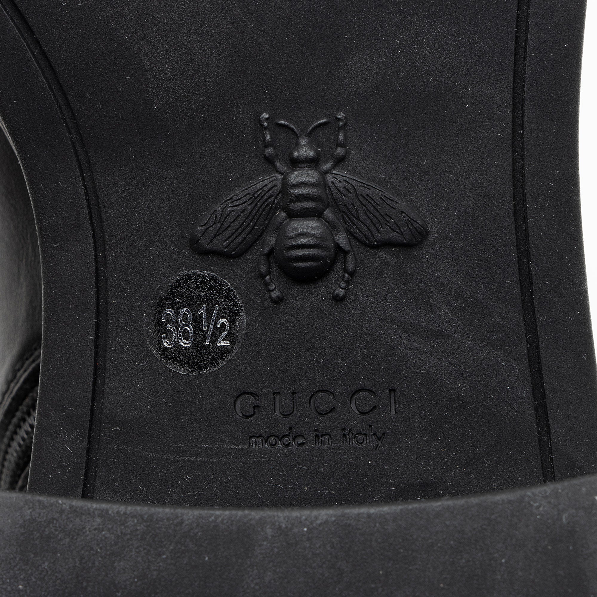 Gucci Jumbo GG Canvas Leather GG Marmont Combat Boots - Size 8.5 / 38.5