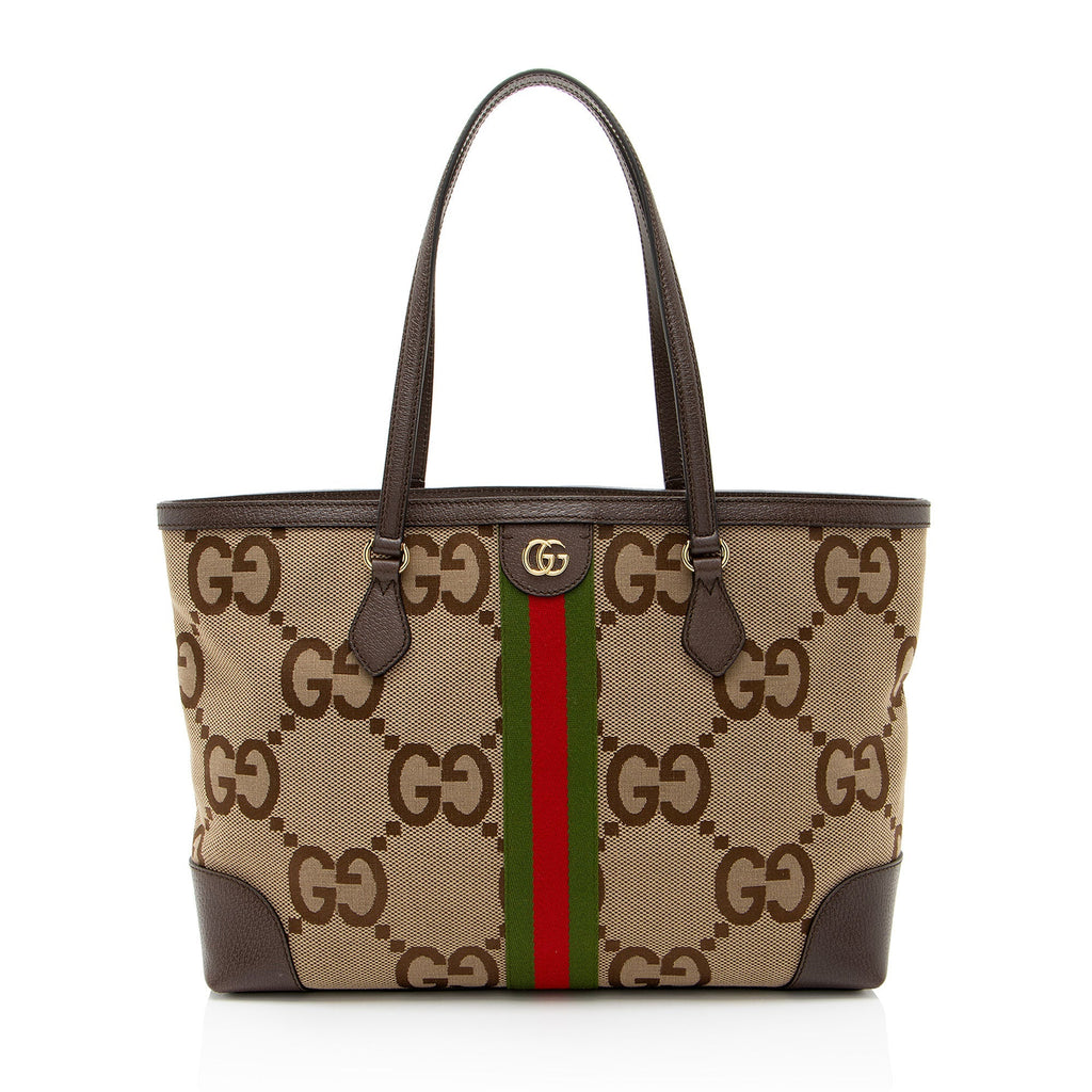 Gucci Jumbo GG Canvas Ophidia Medium Tote (SHF-nLNam4)