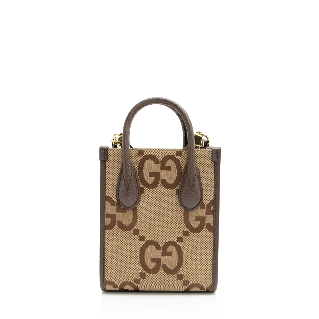 Gucci Jumbo GG Canvas Vertical Mini Tote