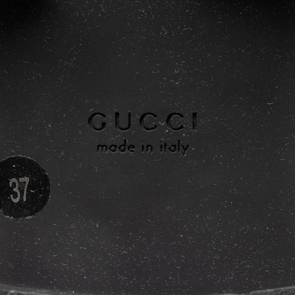 Gucci Jumbo GG Leather Combat Boots - Size 7 / 37