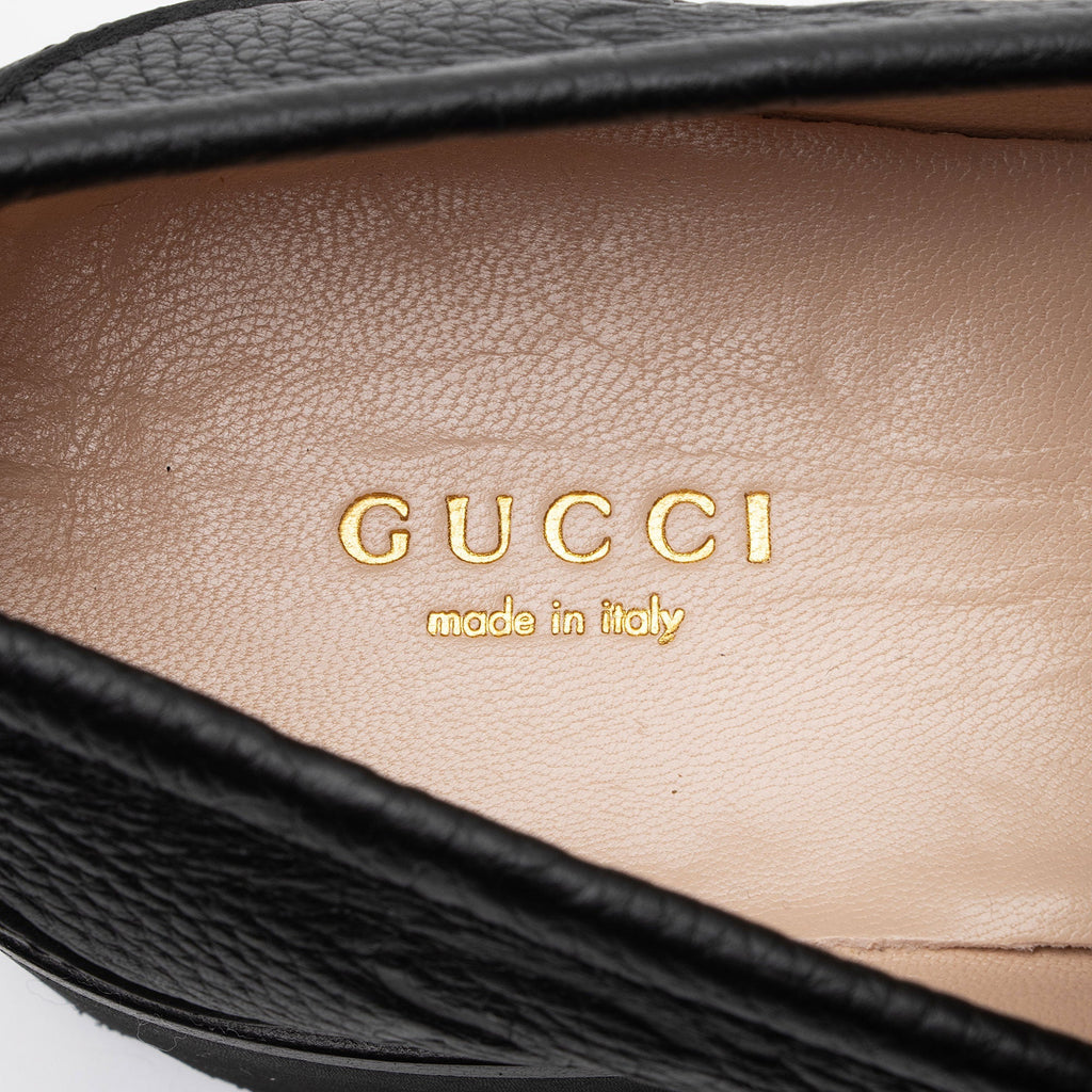 Gucci Jumbo GG Leather Horsebit Lug Sole Loafers - Size 7 / 37 (SHF-YQXZhe)