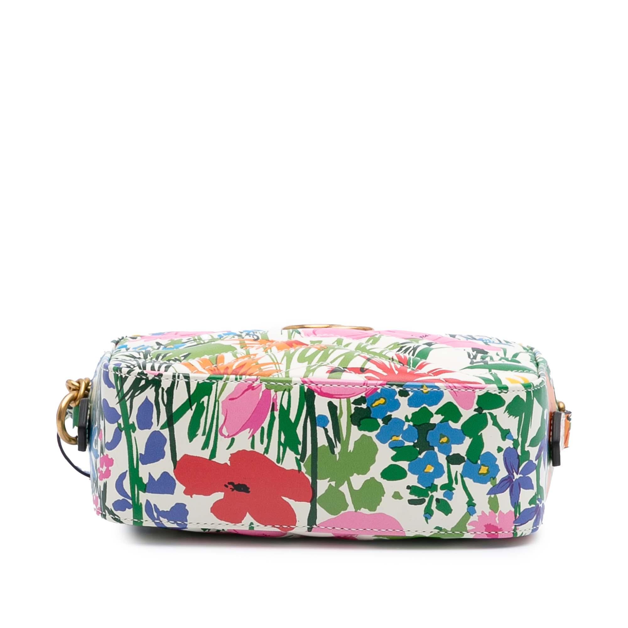 Gucci Ken Scott Mini GG Marmont Floral Printed Matelasse Leather Crossbody