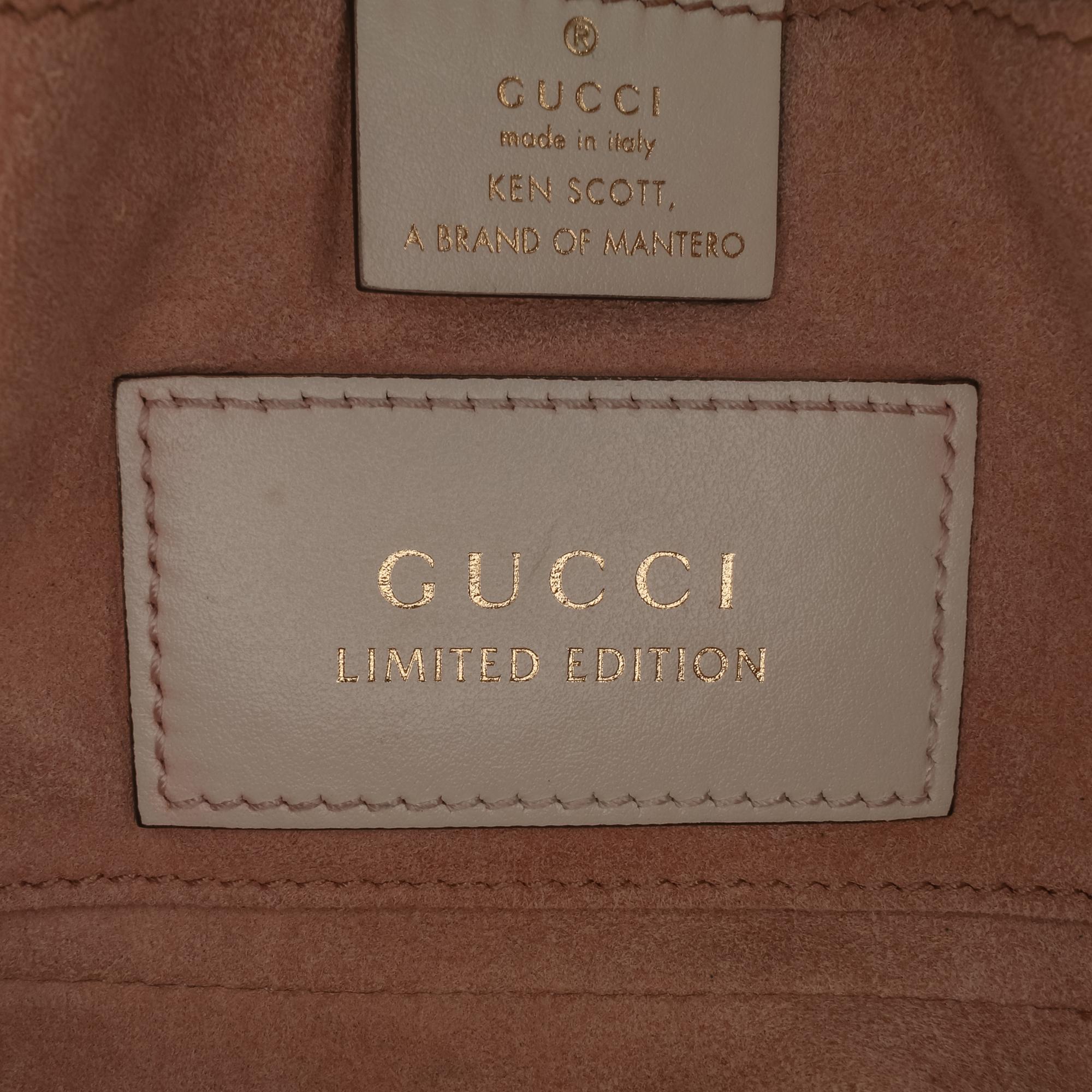 Gucci KLB Scott Mini GG Marmont Floral Printed Matelasse Leather Flap Crossbody