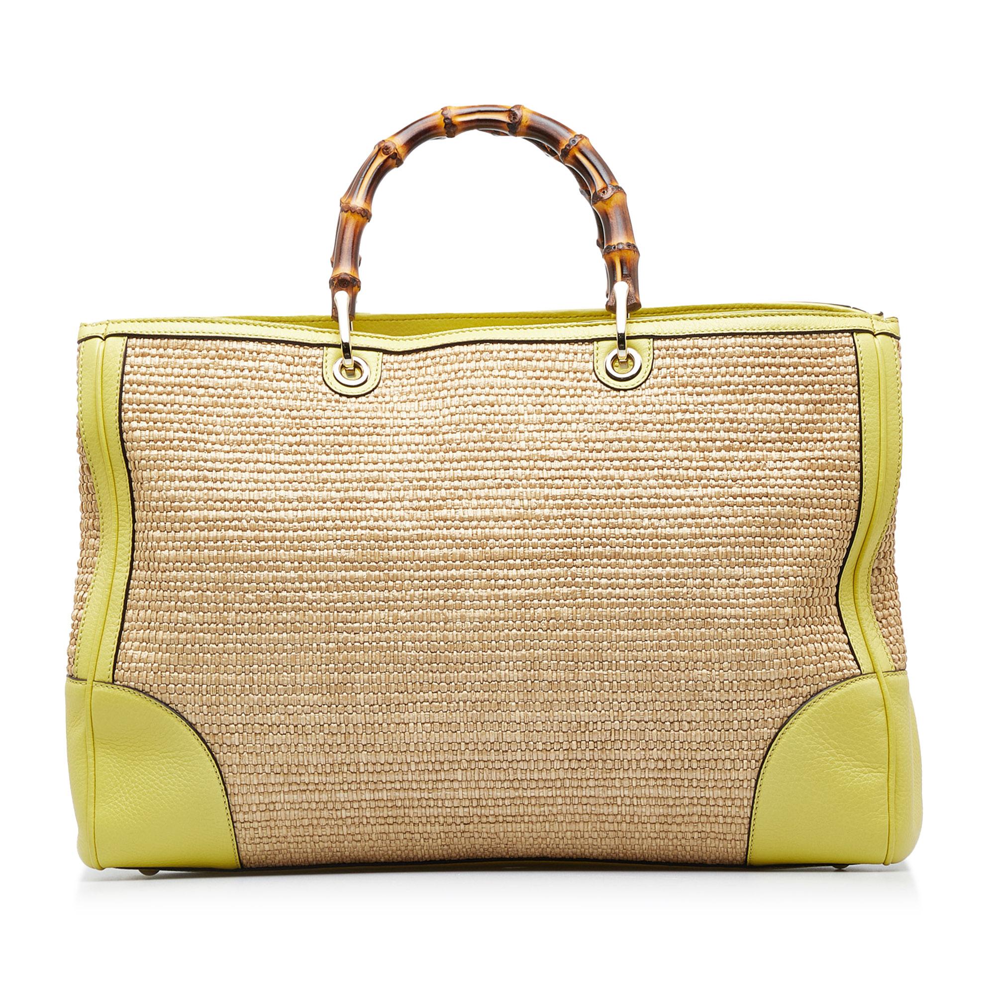 Gucci Large Bamboo Raffia Satchel (SHG-xxZMBj)