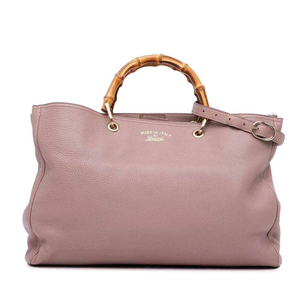 Gucci Large Calfskin Bamboo Shopper Satchel