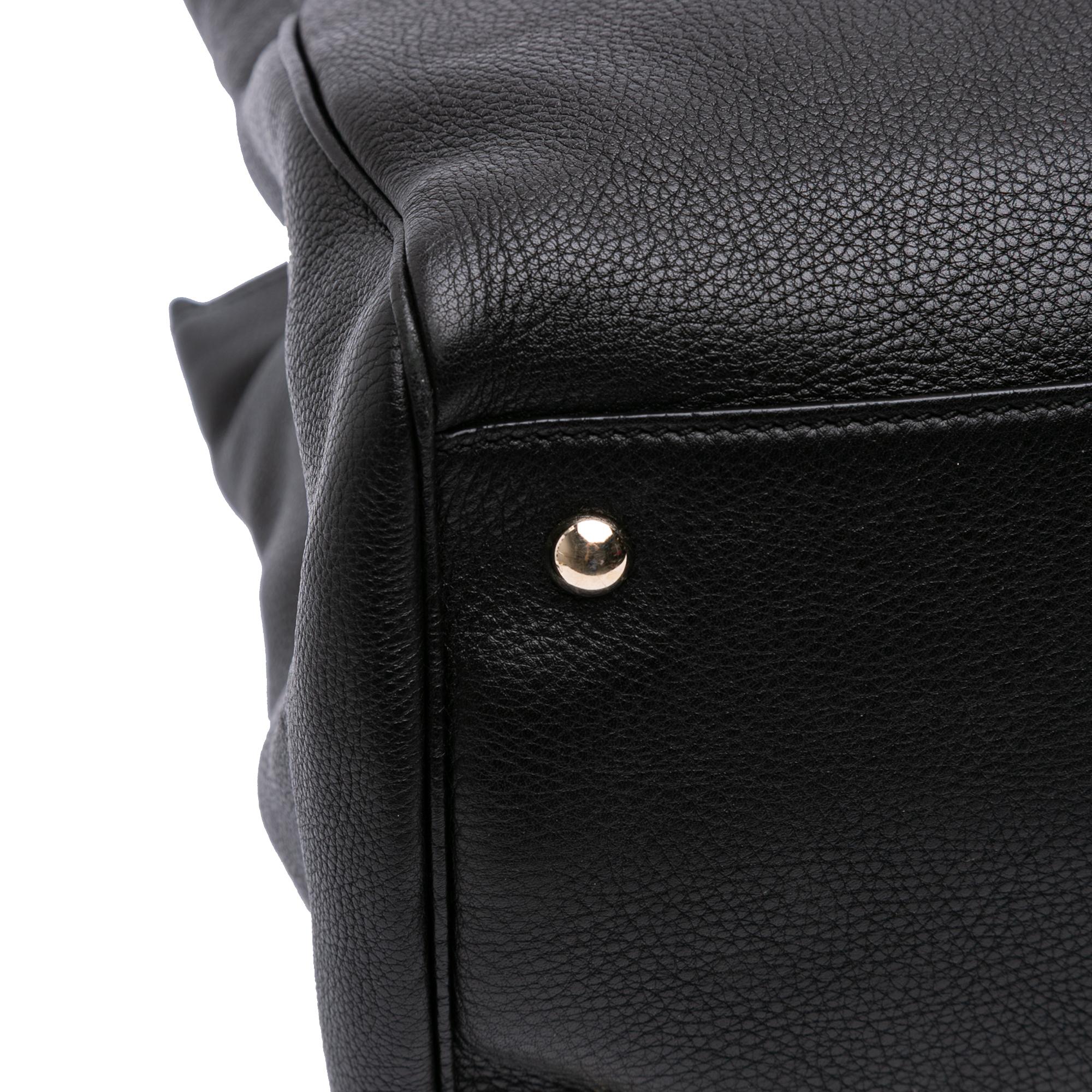 Gucci Large Calfskin Bamboo Shopper Satchel