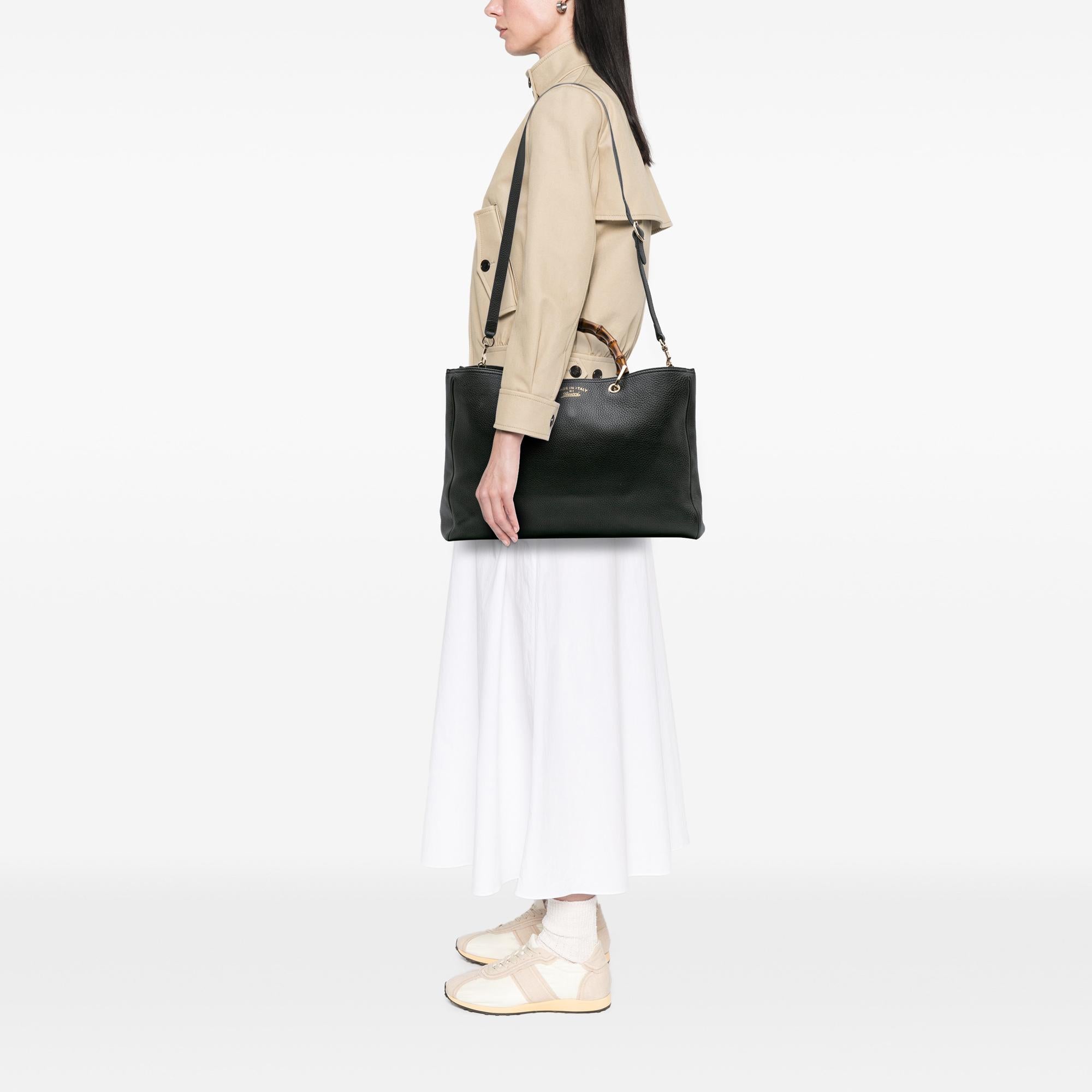 Gucci Large Calfskin Bamboo Shopper Satchel