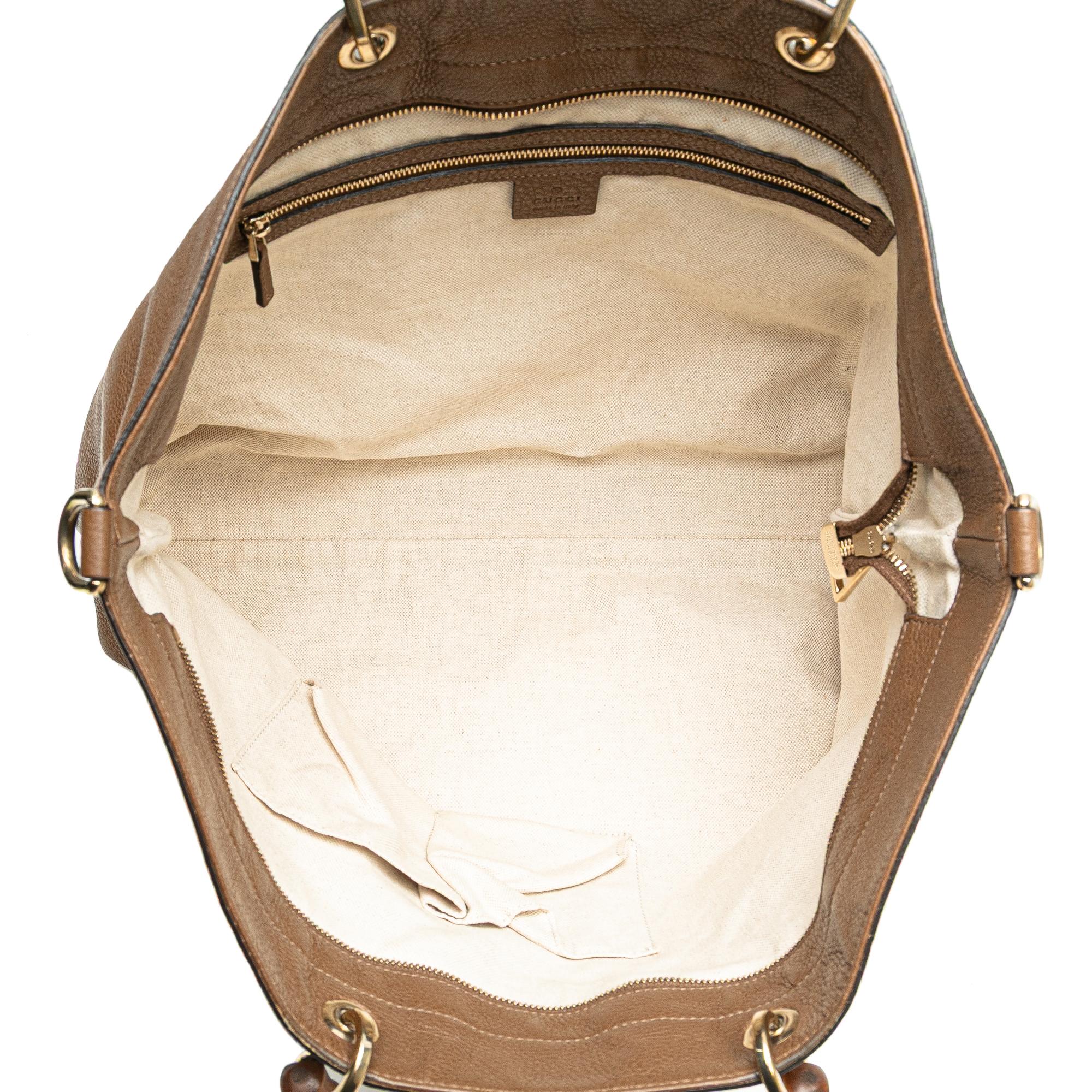 Gucci Large Calfskin Bamboo Shopper Satchel