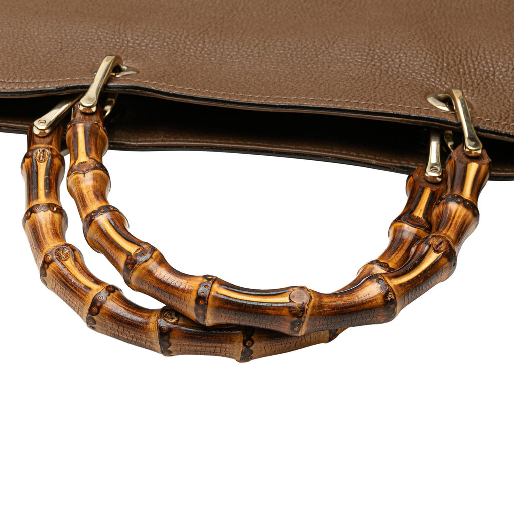Gucci Large Calfskin Bamboo Shopper Satchel