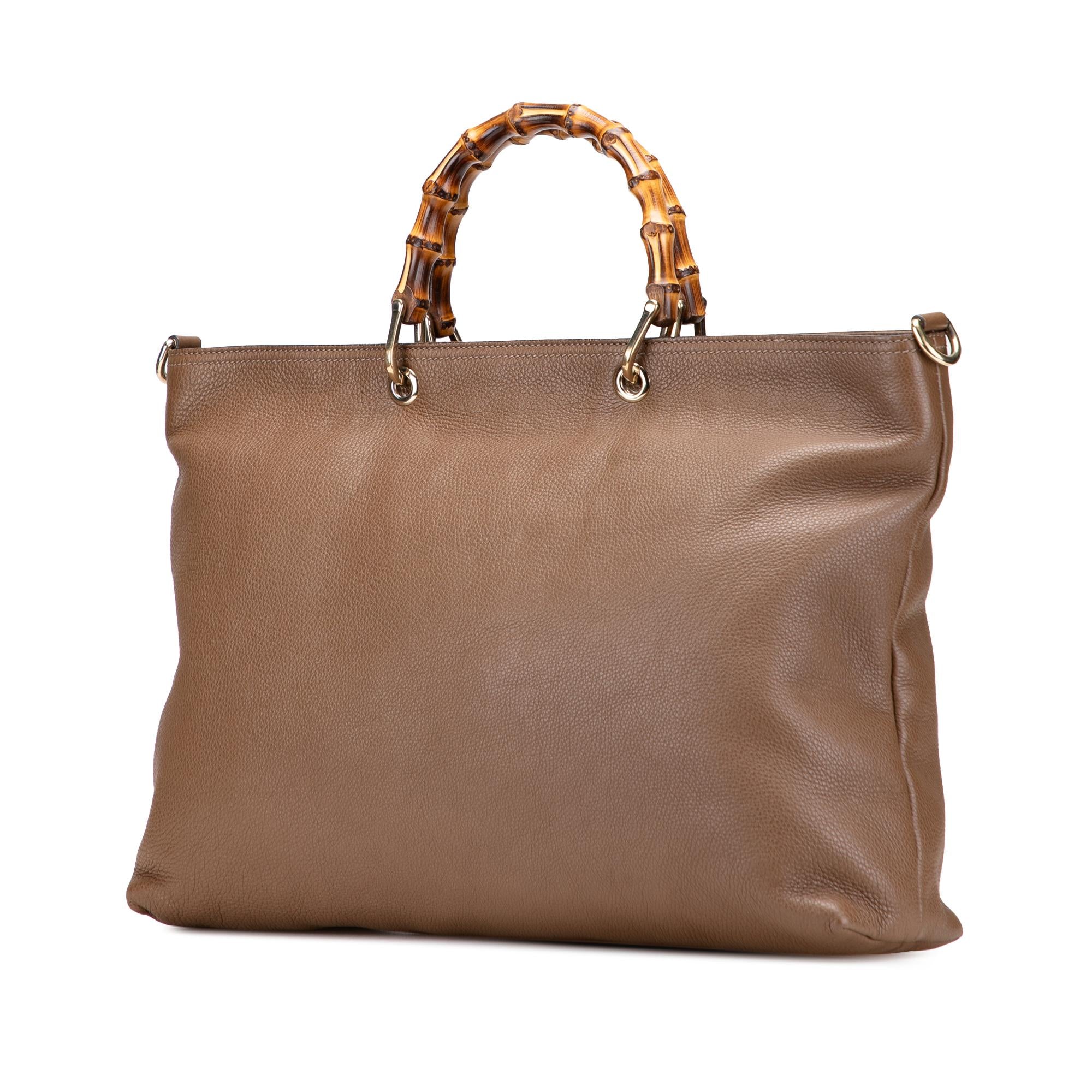 Gucci Large Calfskin Bamboo Shopper Satchel