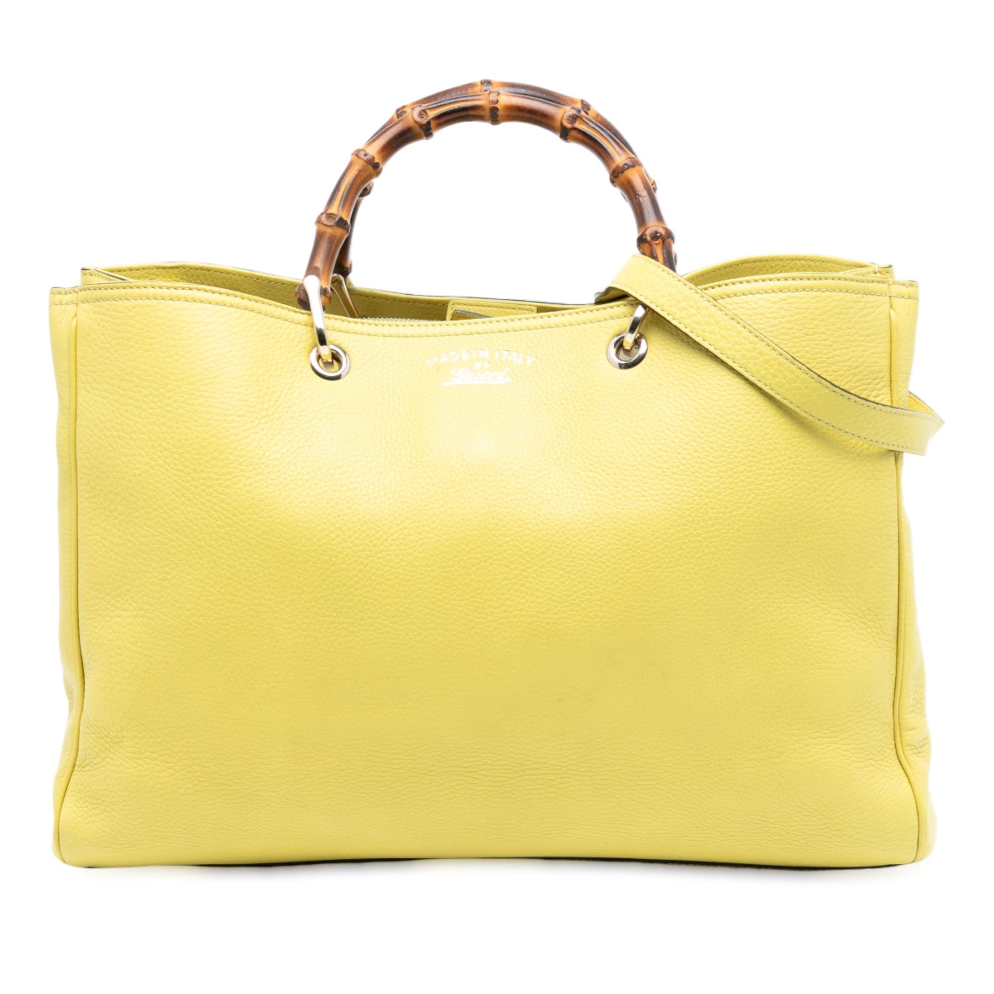 Gucci Large Calfskin Bamboo Shopper Satchel