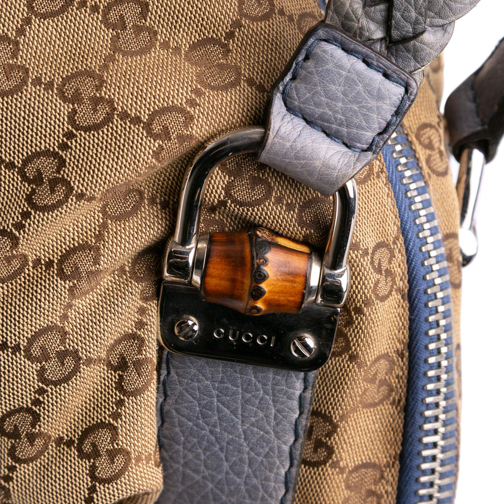 Gucci Large GG Canvas Bamboo Bar Tote