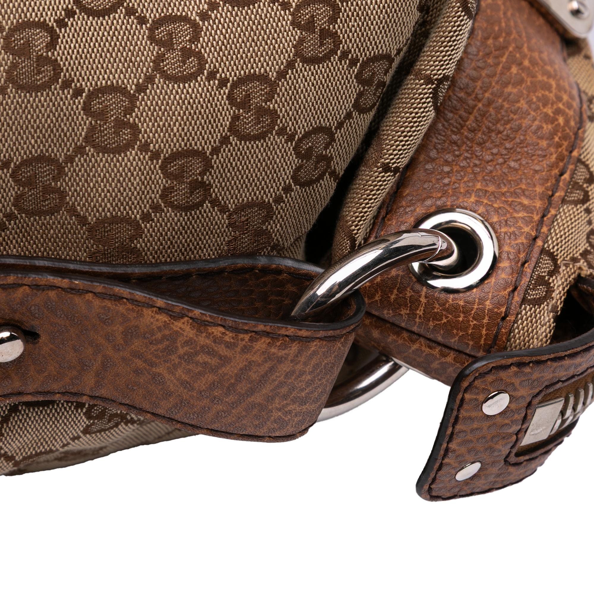 Gucci Large GG Canvas Bamboo Bar Tote