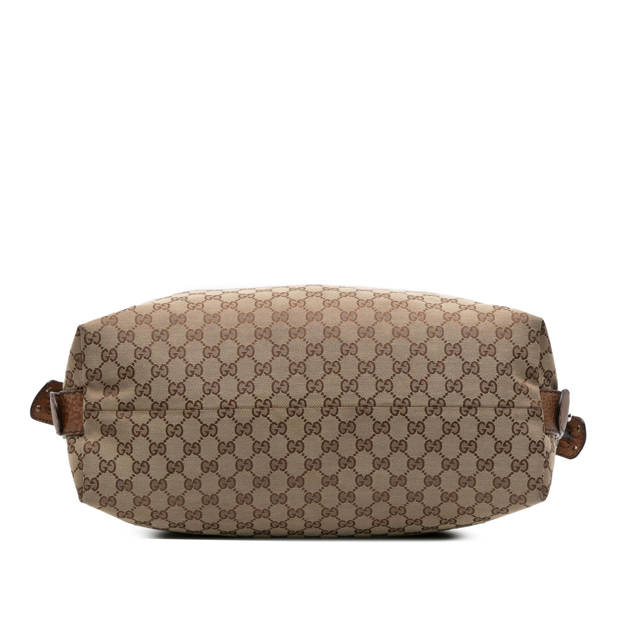 Gucci Large GG Canvas Bamboo Bar Tote