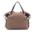 Gucci Large GG Canvas Bamboo Bar Tote