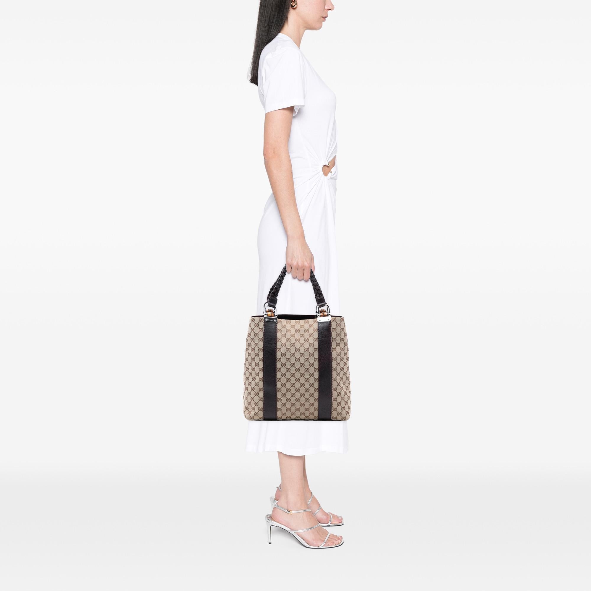 Gucci Large GG Canvas Bamboo Libeccio Tote
