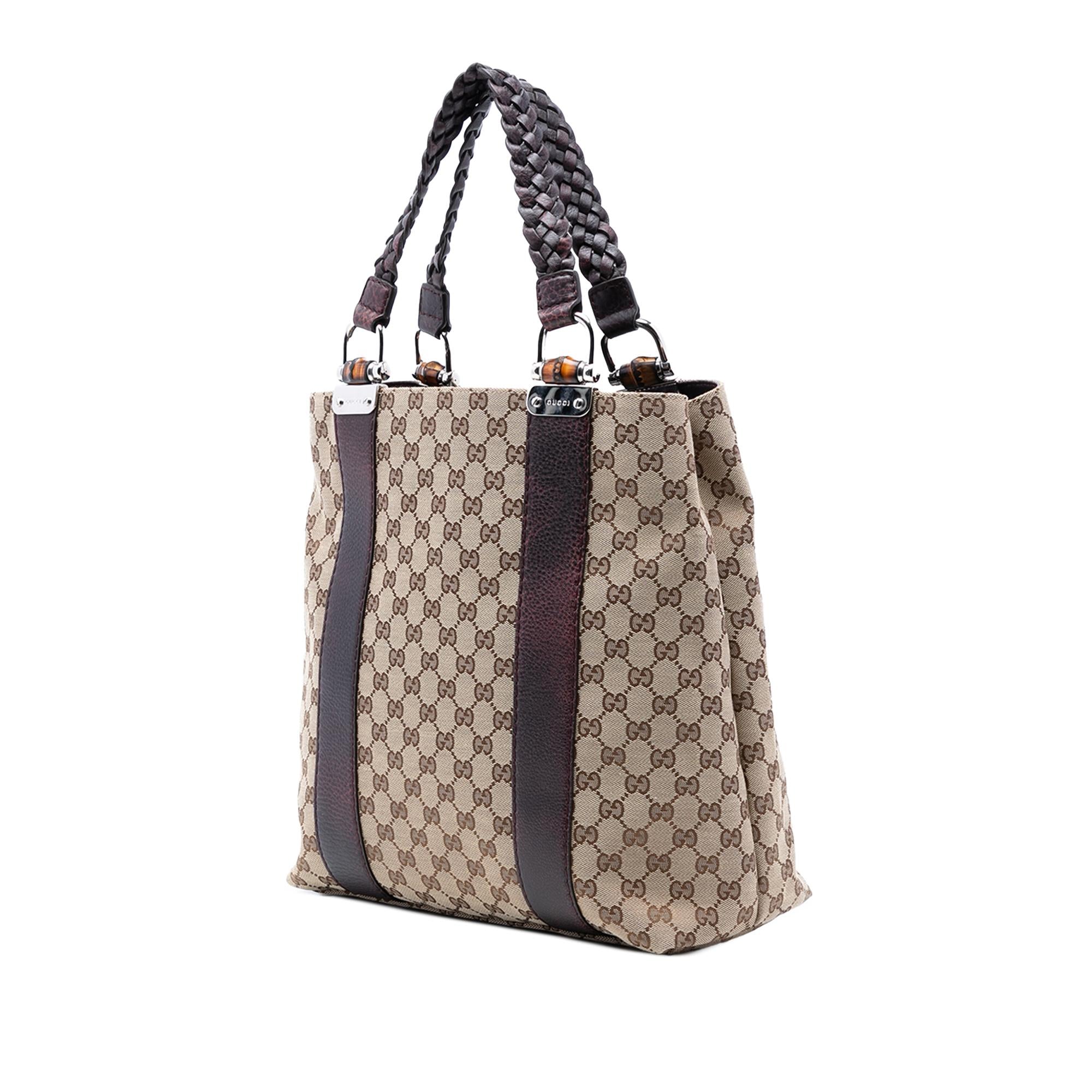 Gucci Large GG Canvas Bamboo Libeccio Tote