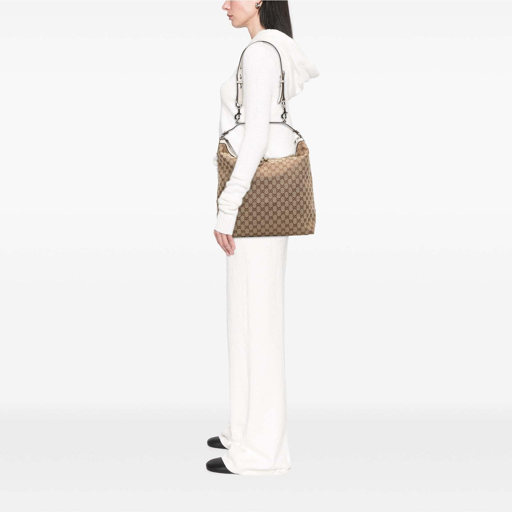 Gucci Large GG Canvas Icon Bit Hobo