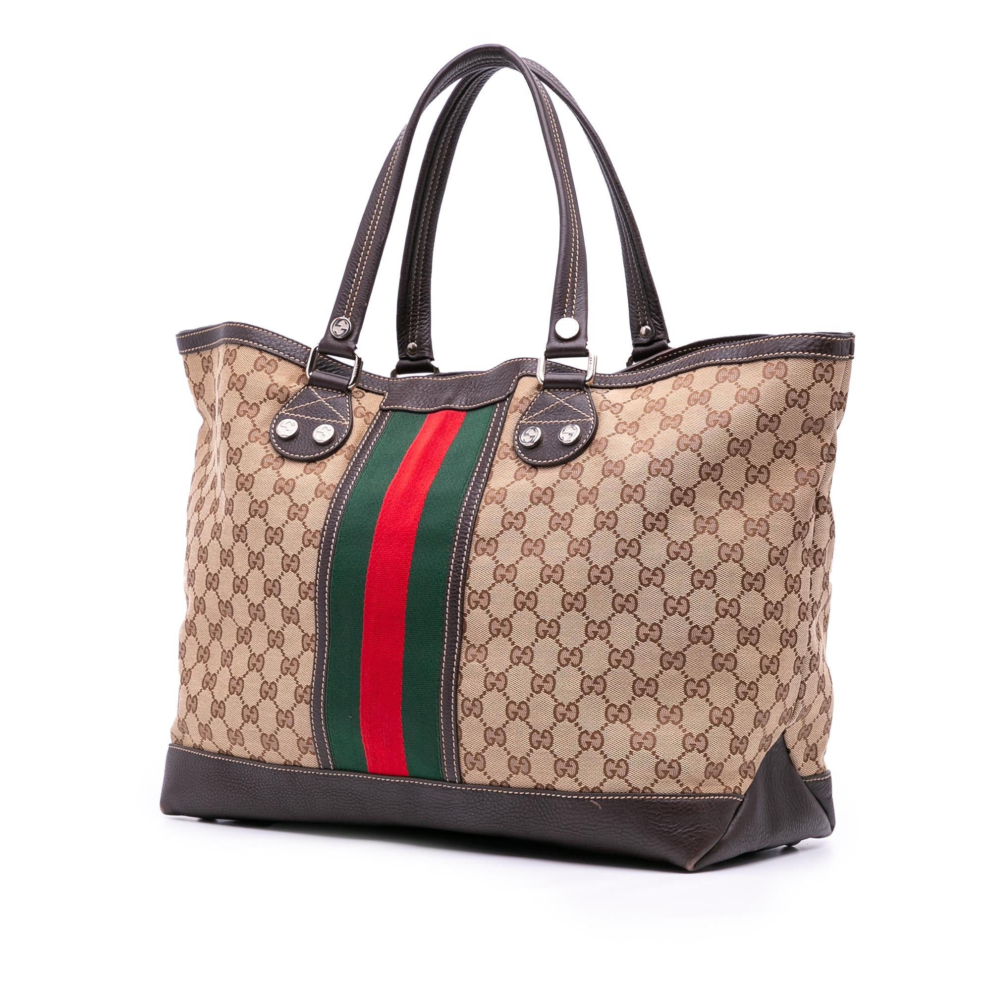 Gucci Large GG Canvas Web Sunset Tote