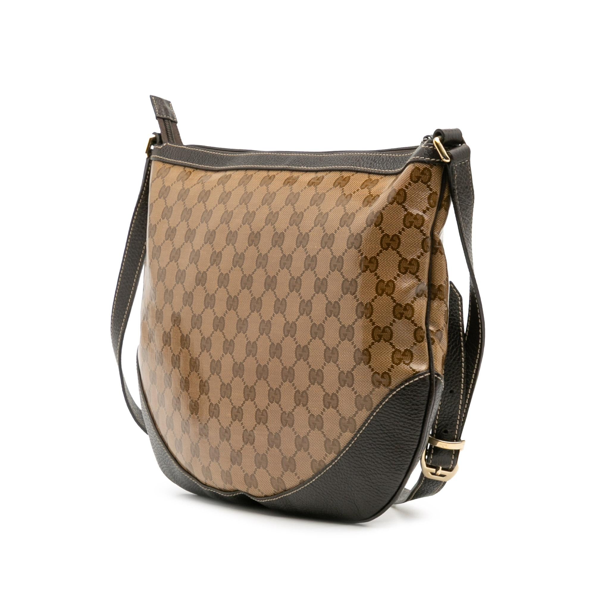 Gucci Large GG Crystal Half Moon Crossbody