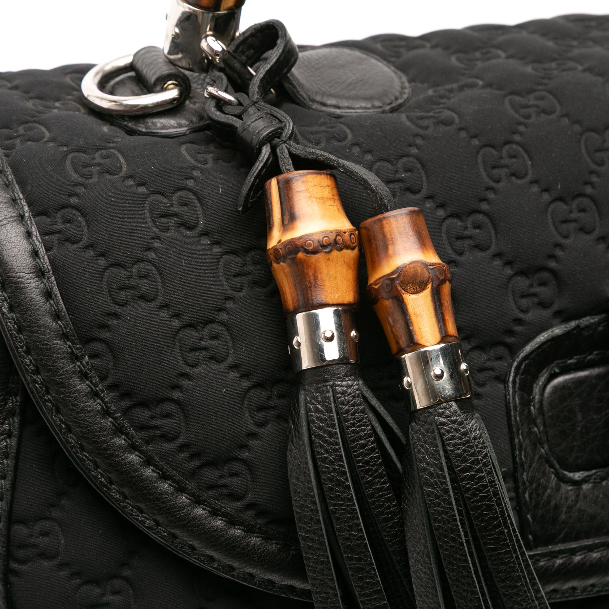 Gucci Large GG Neoprene New Bamboo Top Handle Bag