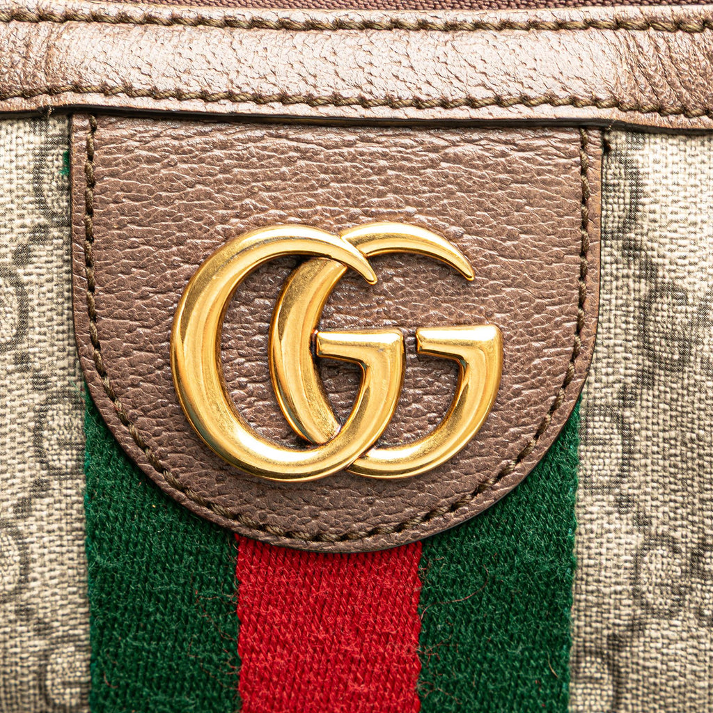 Gucci Large GG Supreme Web Ophidia Half Moon Hobo