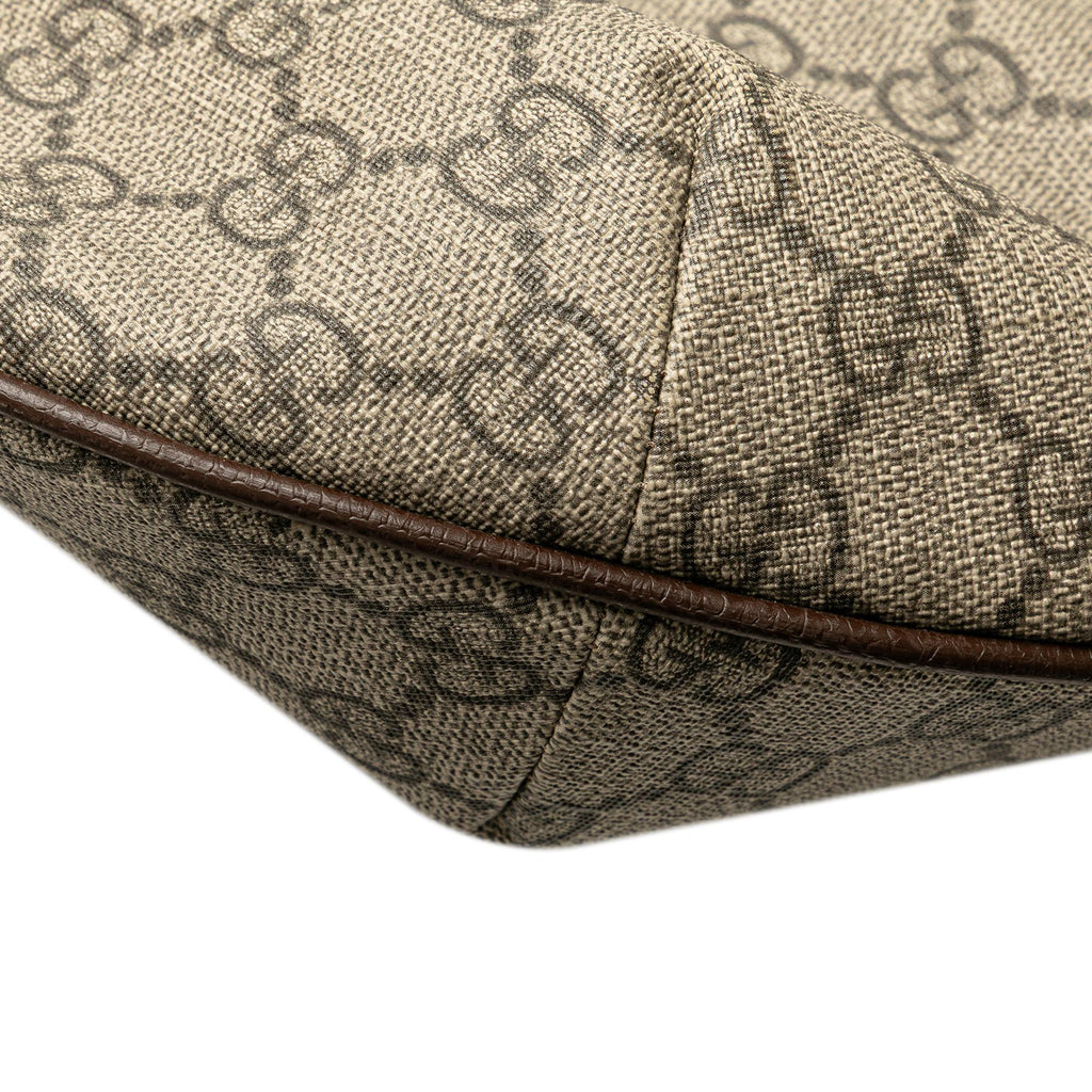 Gucci Large GG Supreme Web Ophidia Half Moon Hobo