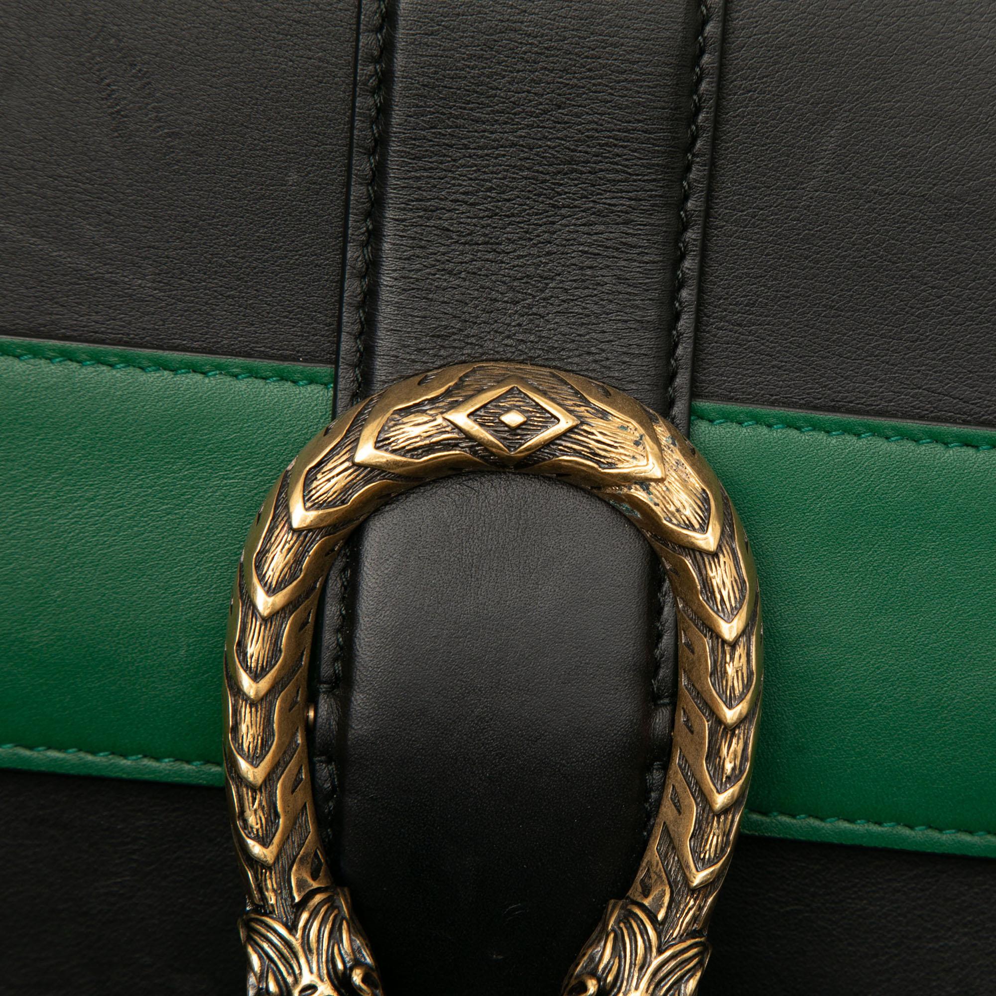Gucci Large Leather Bamboo Dionysus Web Satchel