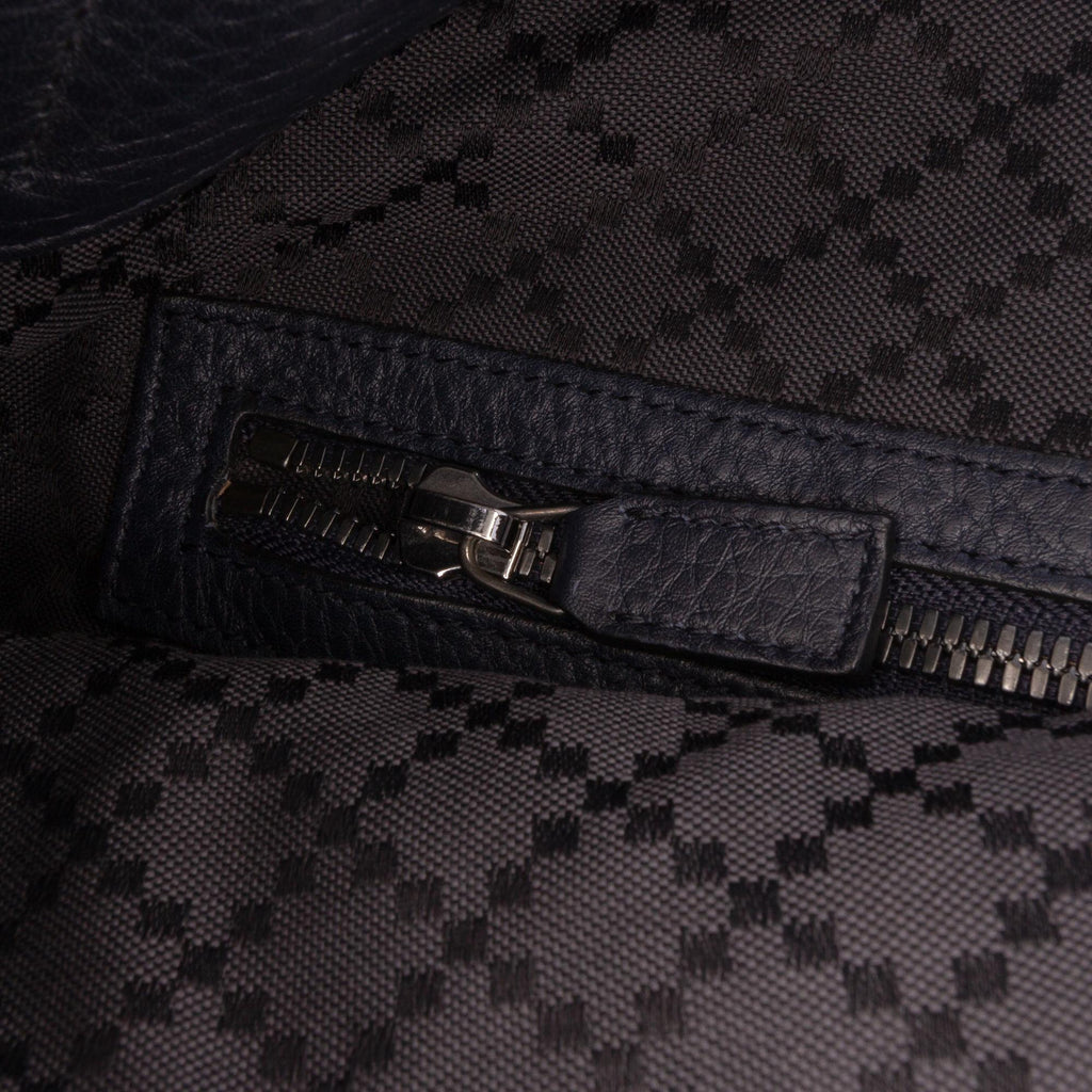 Gucci Large Leather Bamboo Double Pocket Messenger Bag
