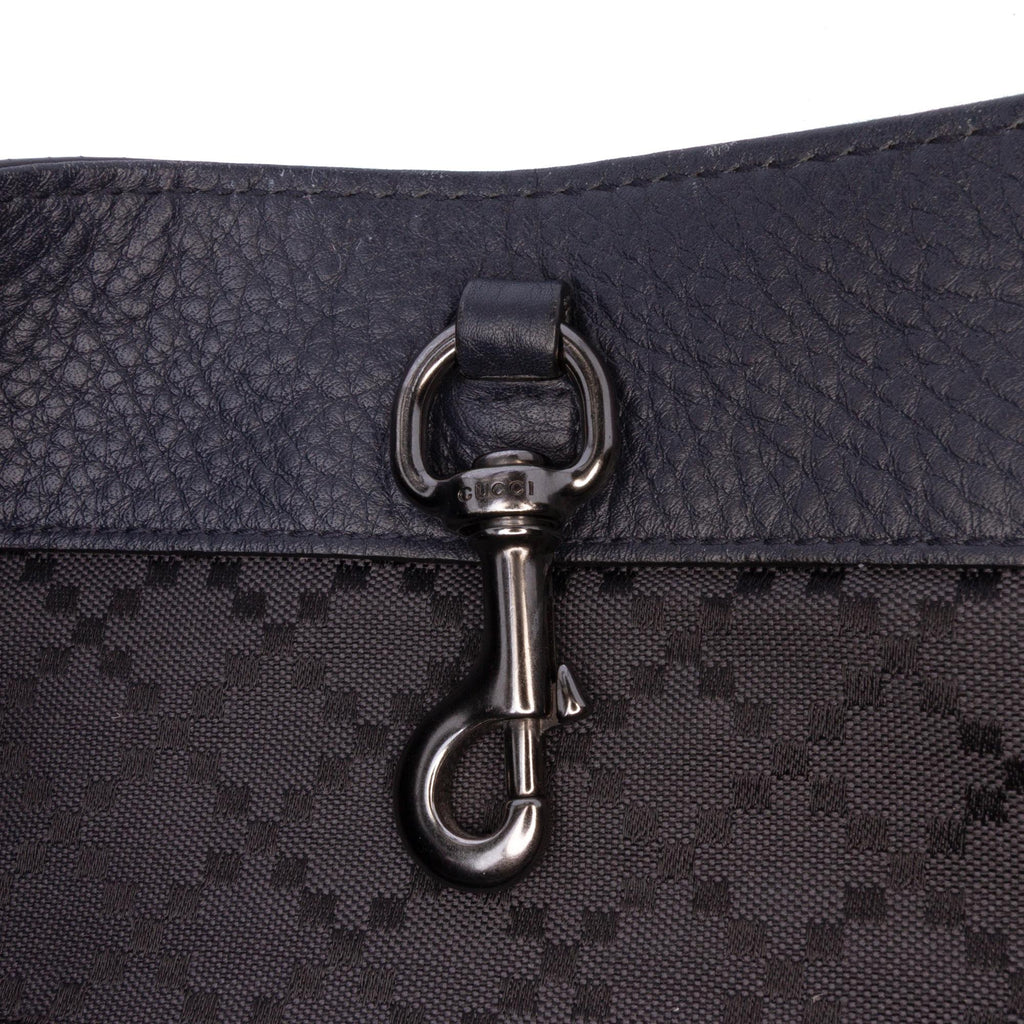 Gucci Large Leather Bamboo Double Pocket Messenger Bag