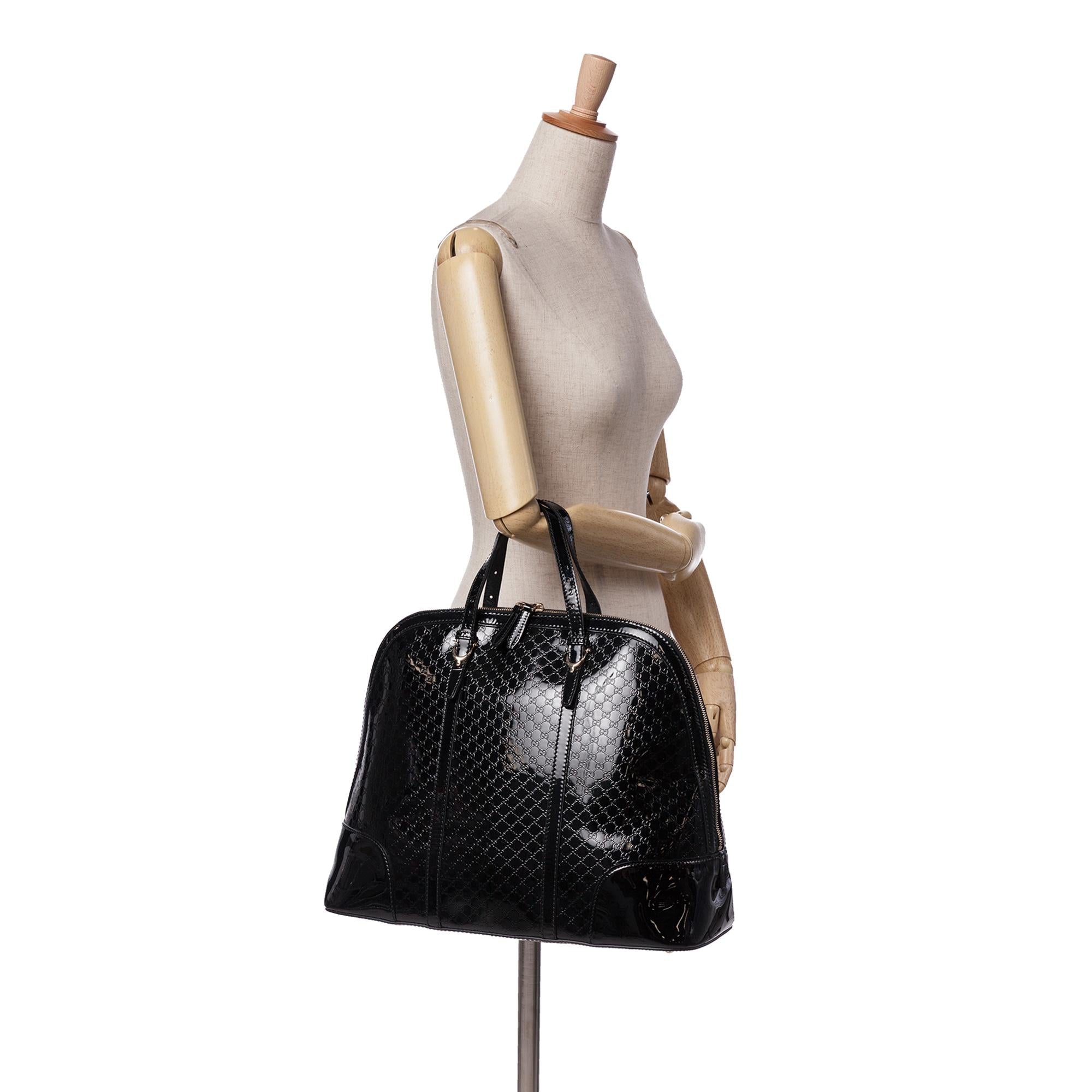 Gucci Large Microguccissima PatLBt Nice Dome Top Handle Bag