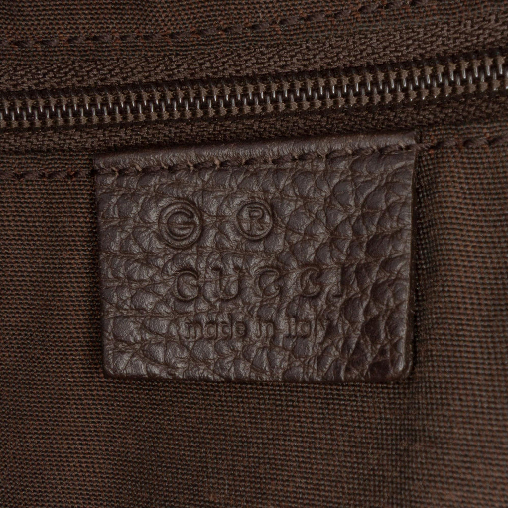 Gucci Large Pebbled Calfskin Bamboo Bar Tote