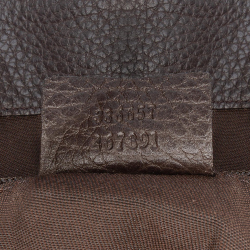 Gucci Large Pebbled Calfskin Bamboo Bar Tote