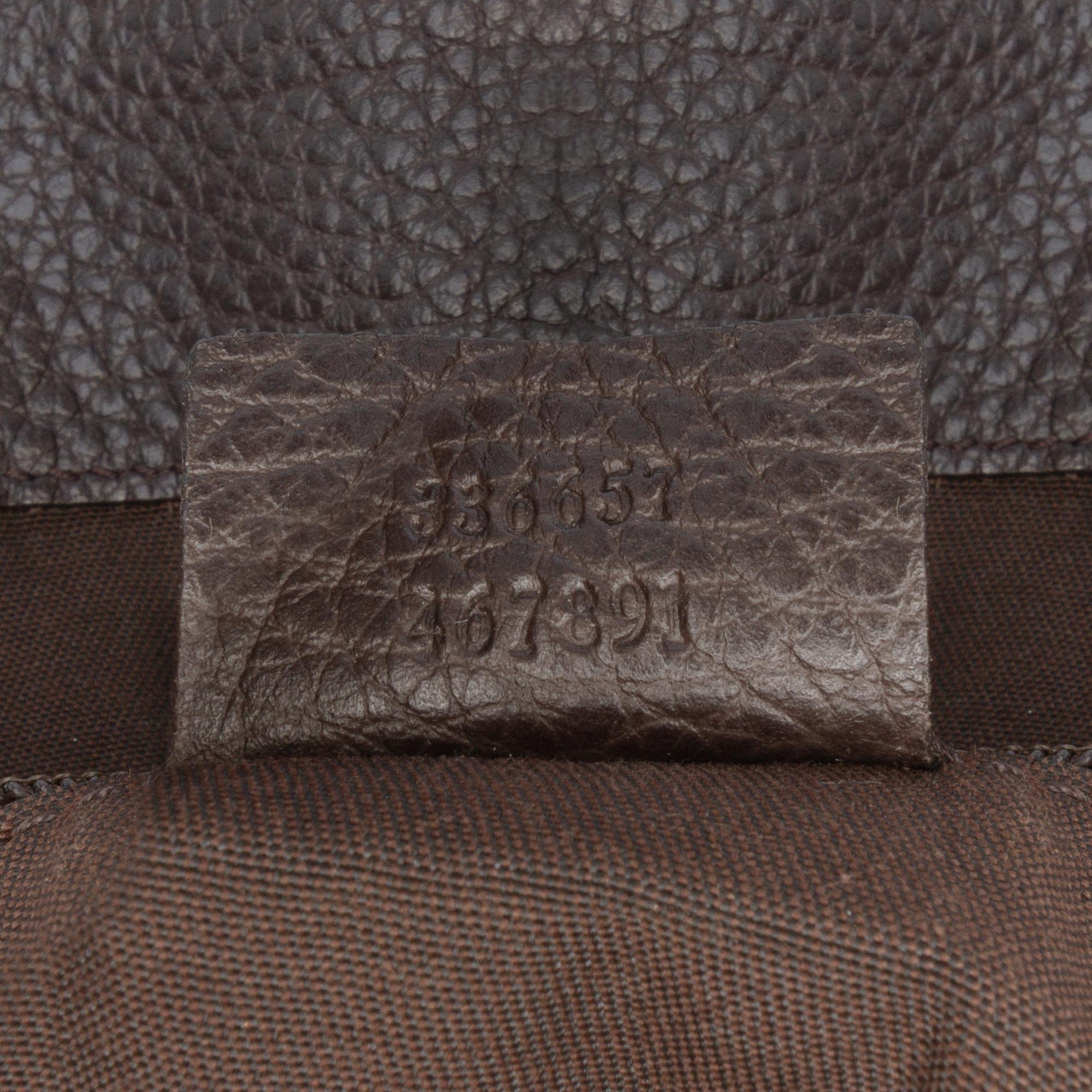 Gucci Large Pebbled Calfskin Bamboo Bar Tote