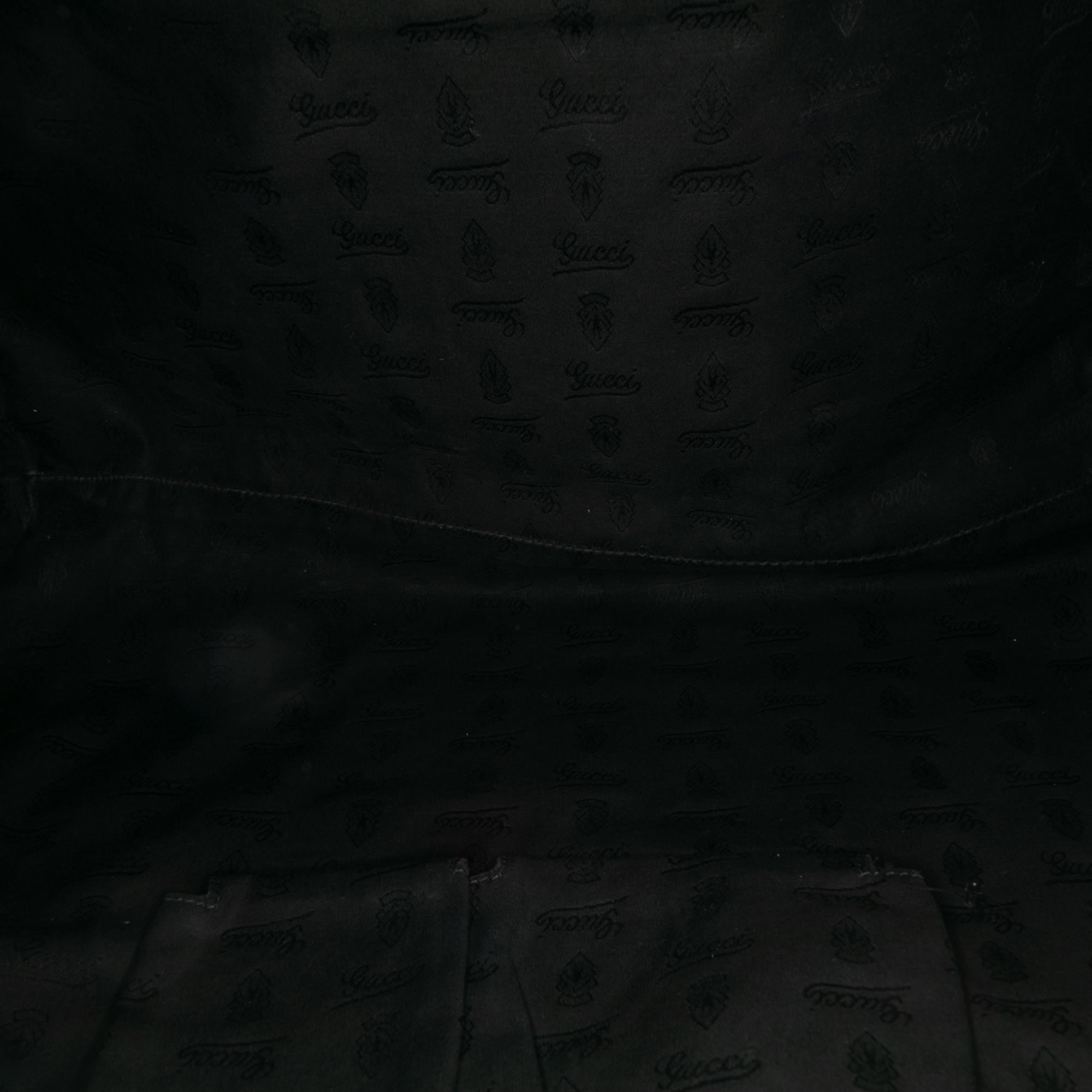Gucci Large Pebbled Calfskin Bamboo Jungle Convertible Tote