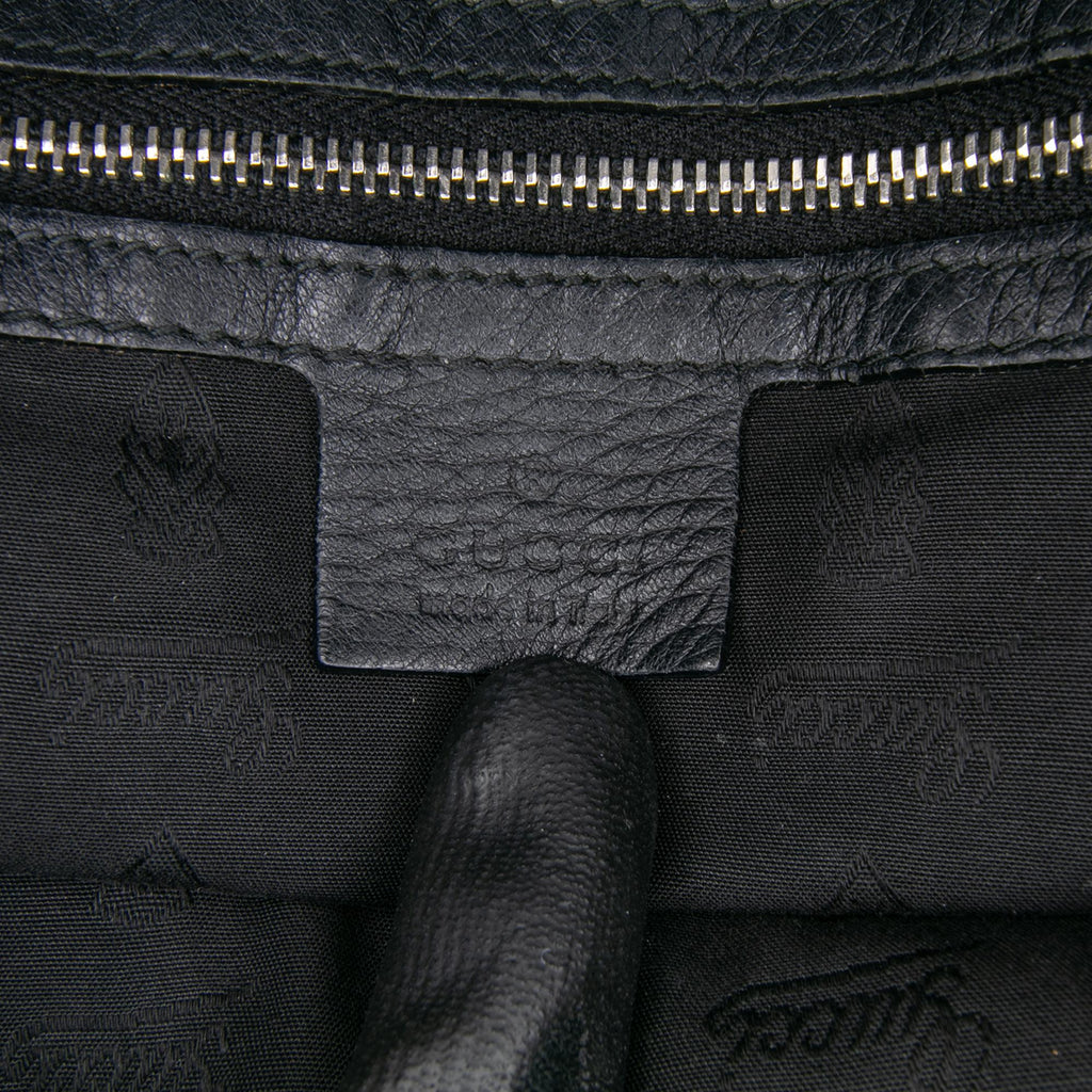 Gucci Large Pebbled Calfskin Bamboo Jungle Convertible Tote