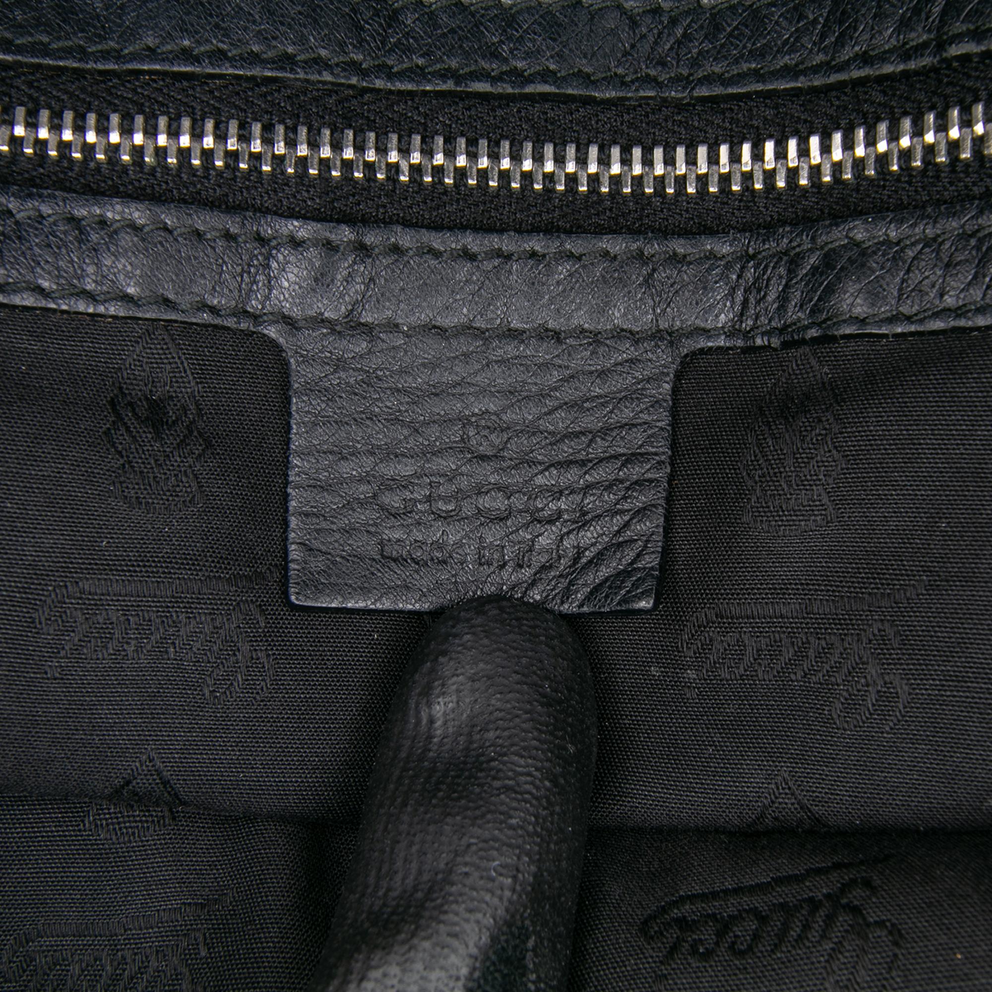 Gucci Large Pebbled Calfskin Bamboo Jungle Convertible Tote