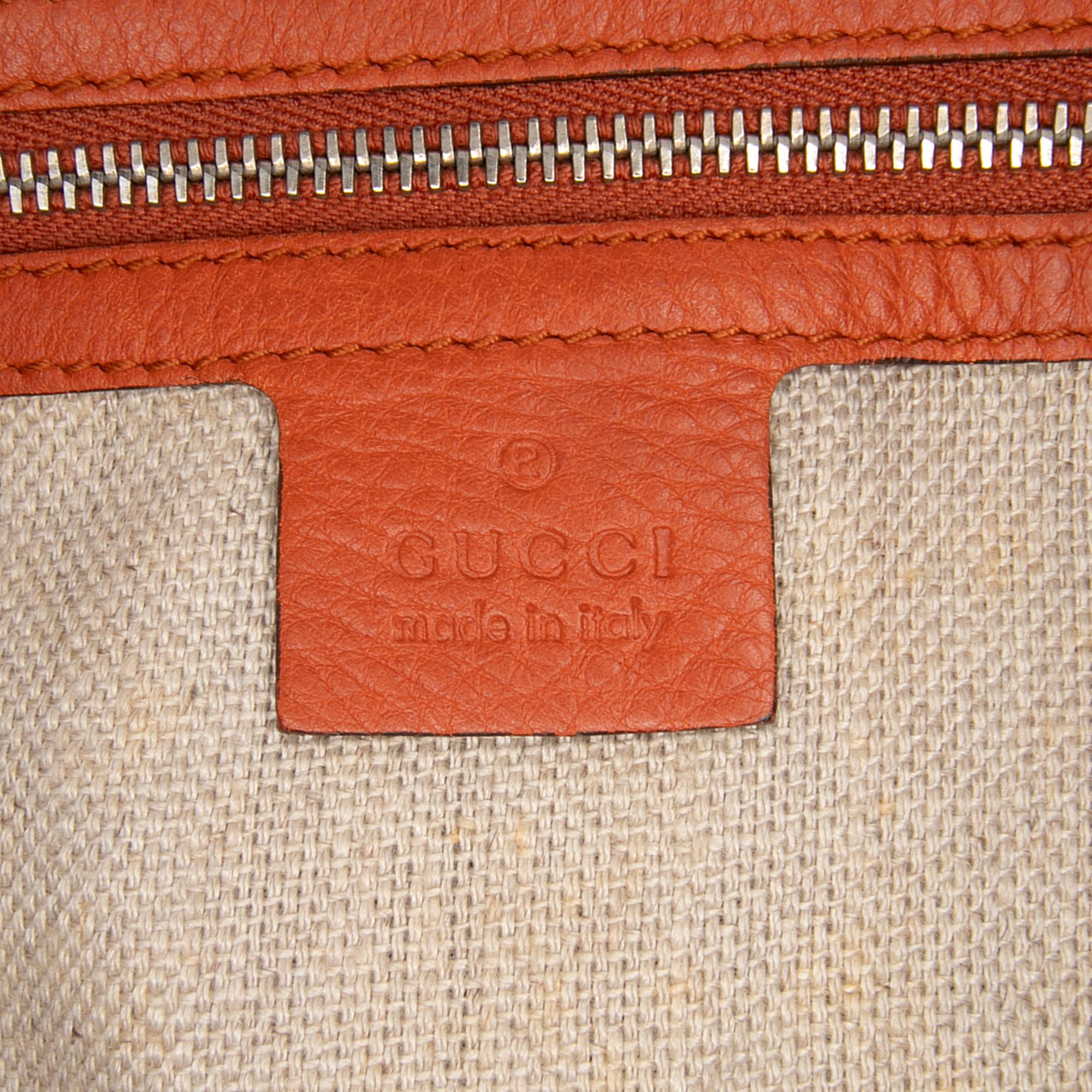 Gucci Large Pebbled Calfskin Icon Bit Satchel